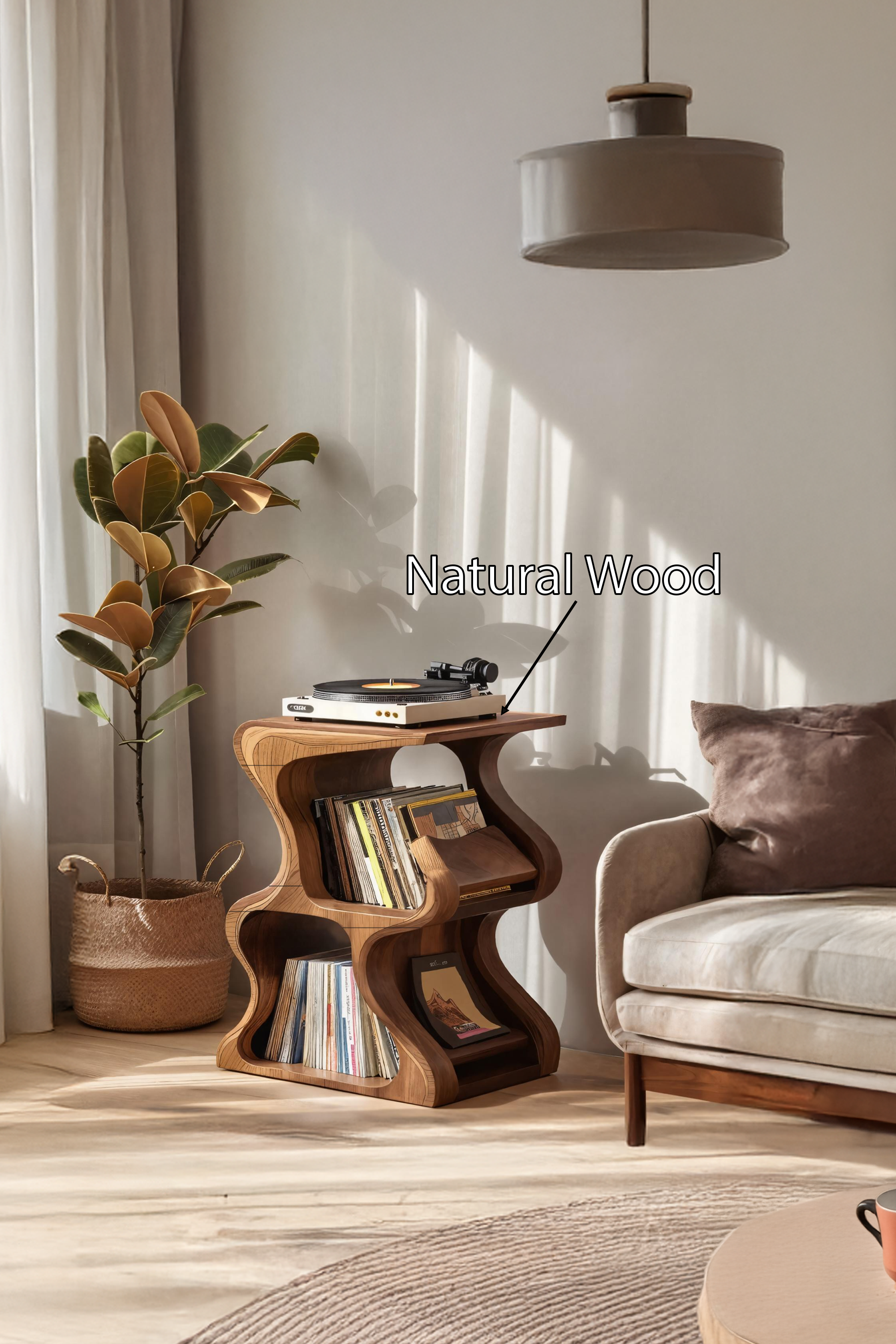 Handcrafted Vinyl Storage Console For Bedroom Design SILDTTRRPT031