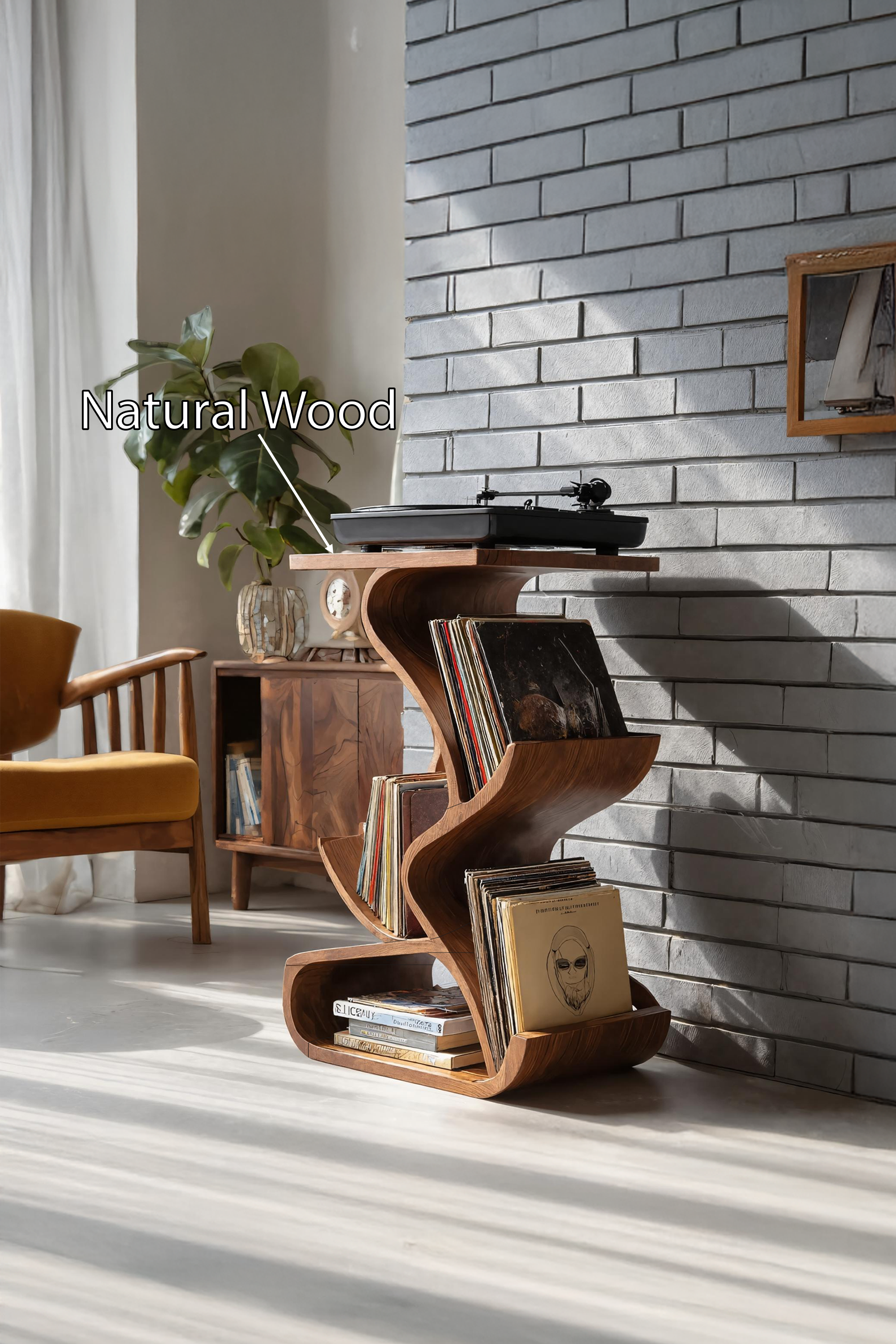 Handcrafted Record Stand With Storage For Furniture SILDTTRRPT035
