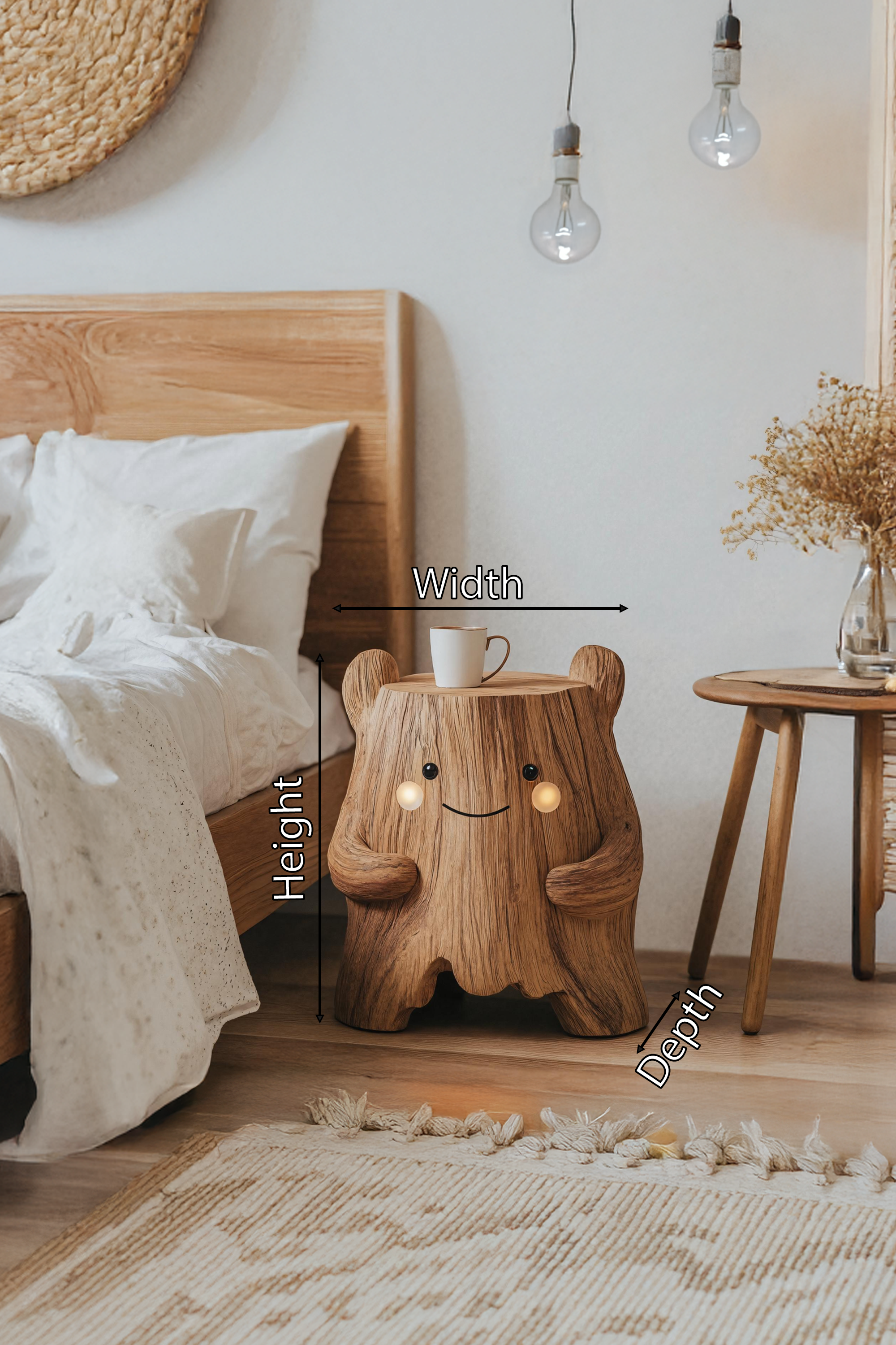 Mid Century Wood Side Table For Small Bedroom Spaces SILDTTRNS009