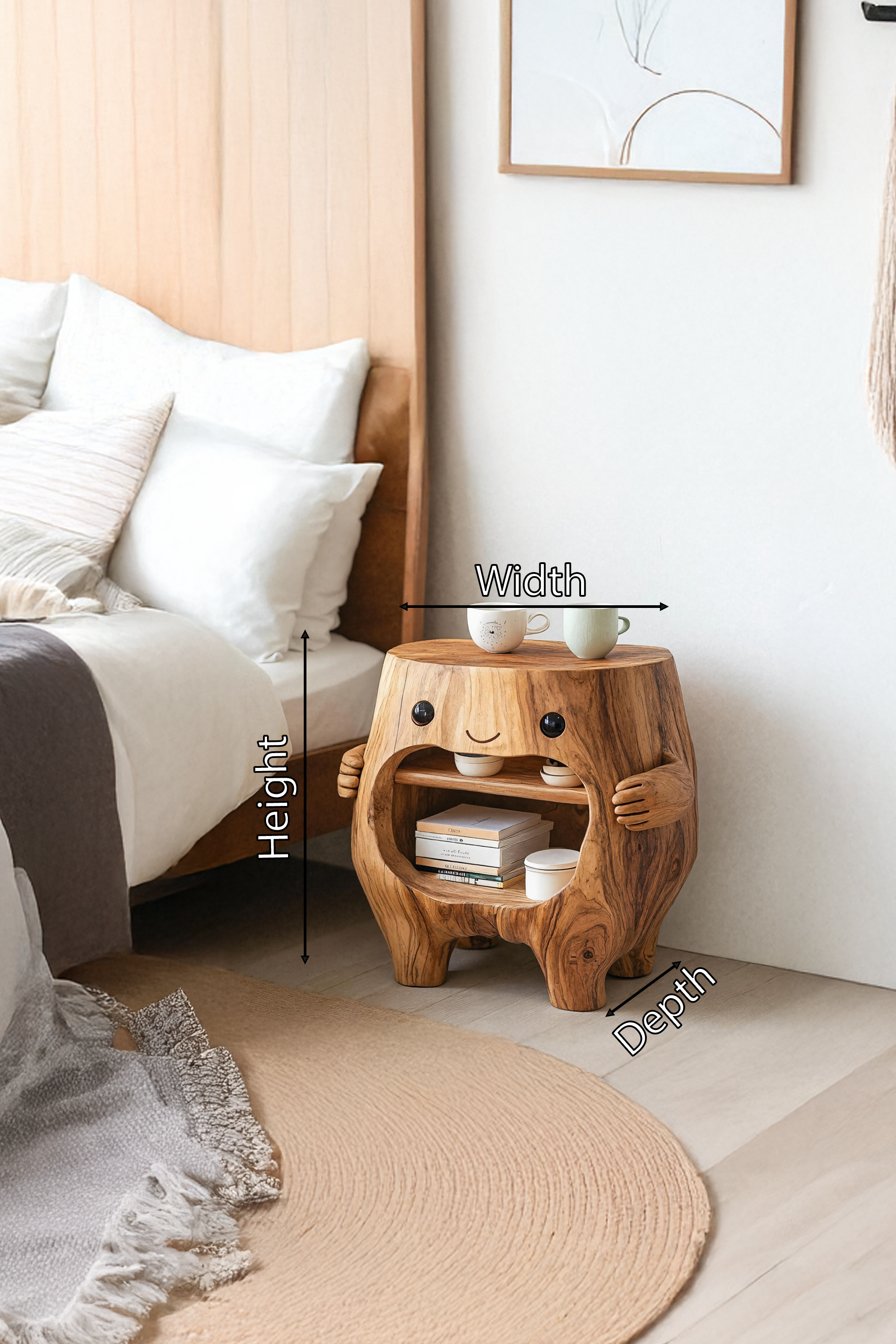 Handcrafted Wooden Nightstand For Bedroom Organization SILDTTRNS007