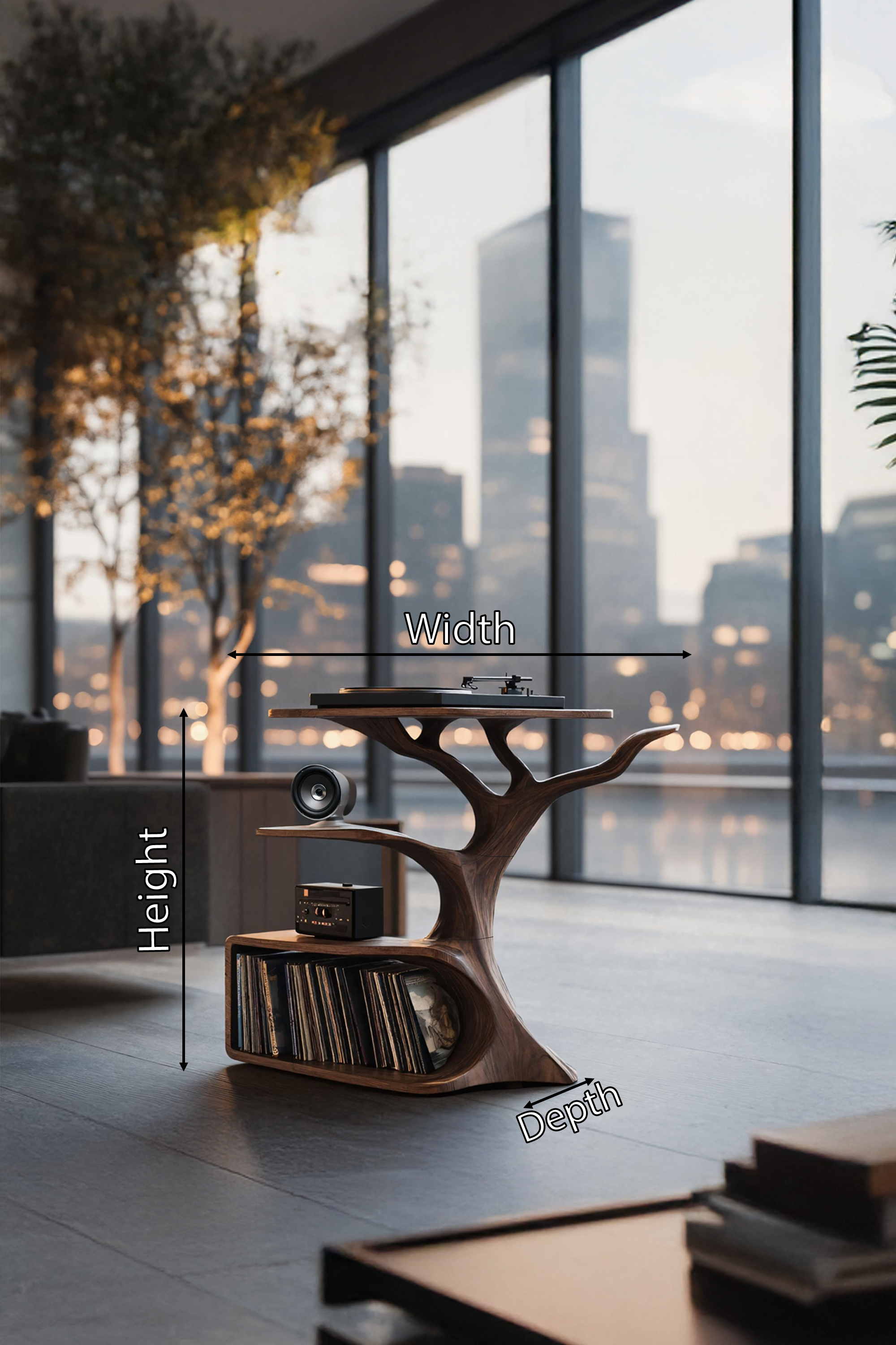 Rustic Record Player Table For Furniture And Audio SILDTTRRPT025