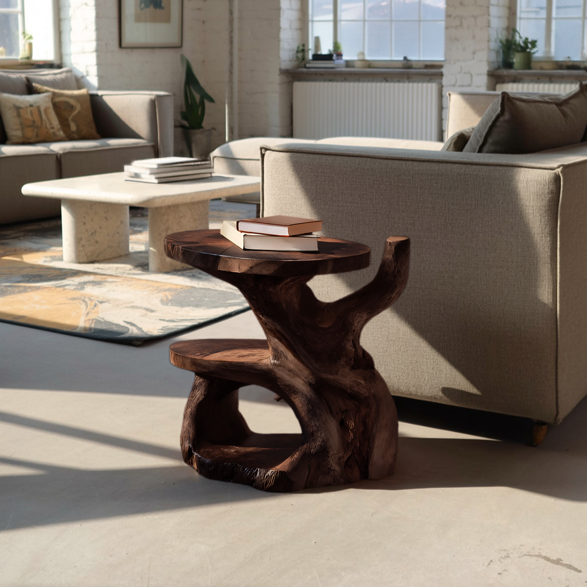 Elegant Side Table With Shelf Layered For Living Room RTTHTTSTA026