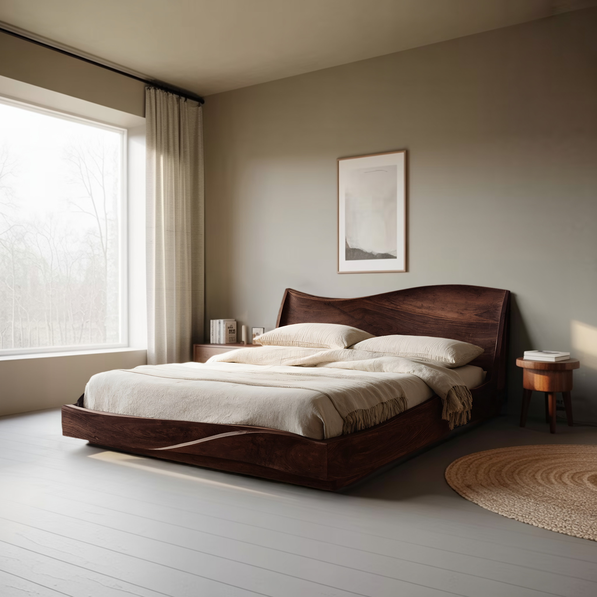 Modern Handcrafted Bed Frame For Bedroom Interiors RTTHHNWO008