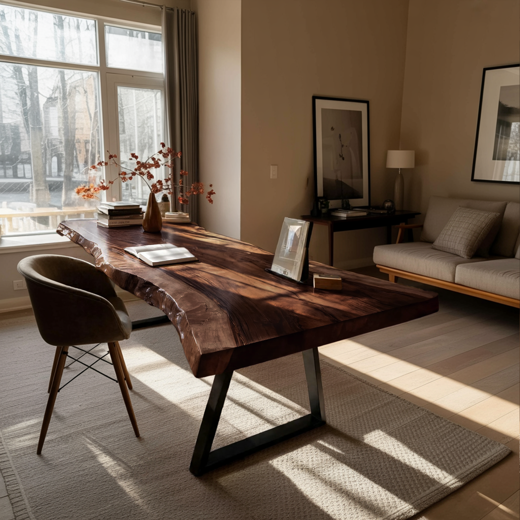 Farmhouse Solid Wood Tabletop For Bedroom Design SILDTTNDE006