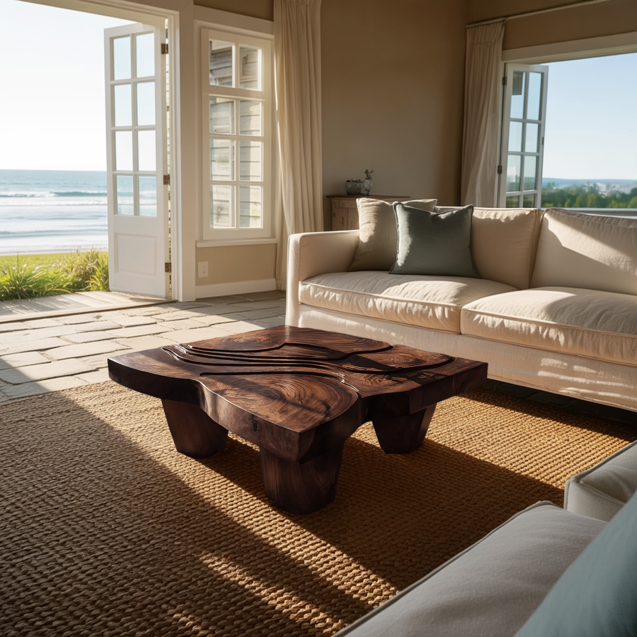 Modern Farmhouse Abstract Coffee Table For Living Room Decor SILDTTRCF088