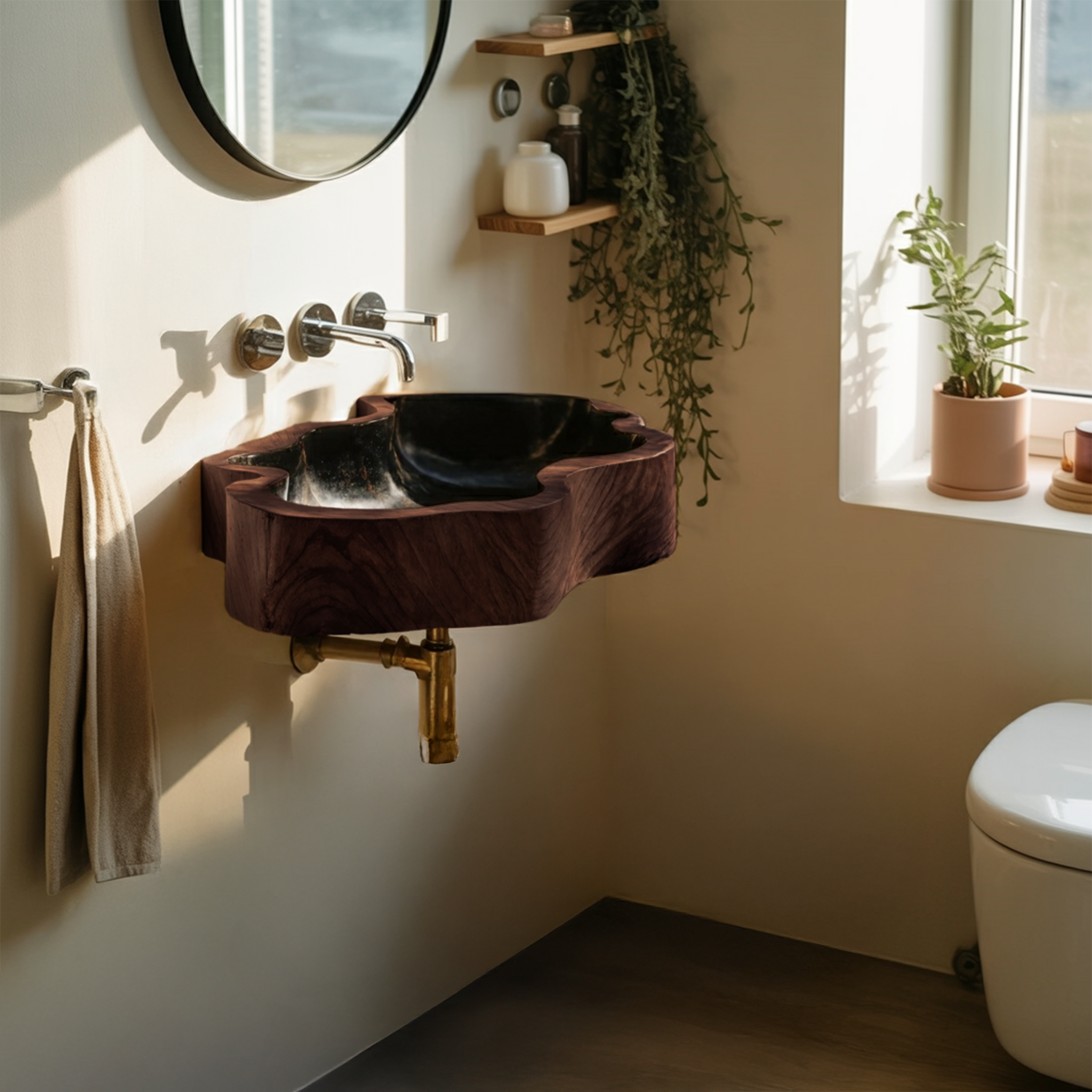 Modern Solid Wood Vanity Sink For High End Bathroom Furniture SILDTTNVS076