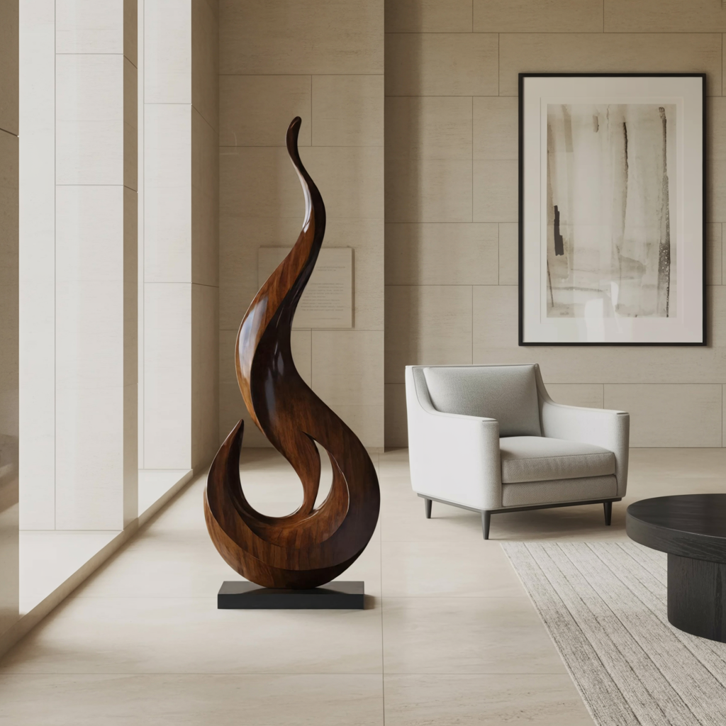 Mid Century Large Wooden Sculpture For Outdoor Art Decor SILDTTNAS009