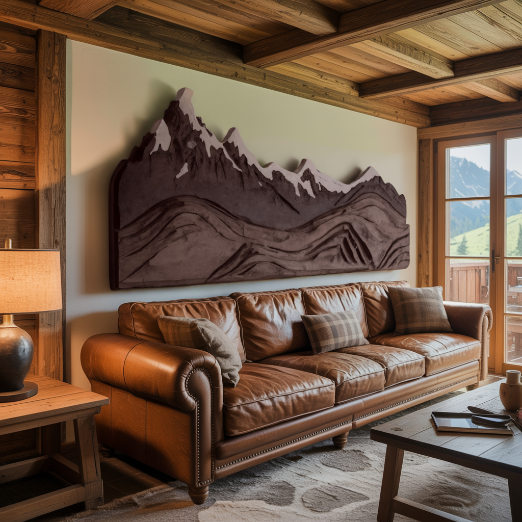 Mountain Wall Art Carving For Living Room And Nature Inspired Home SITHHNWA003