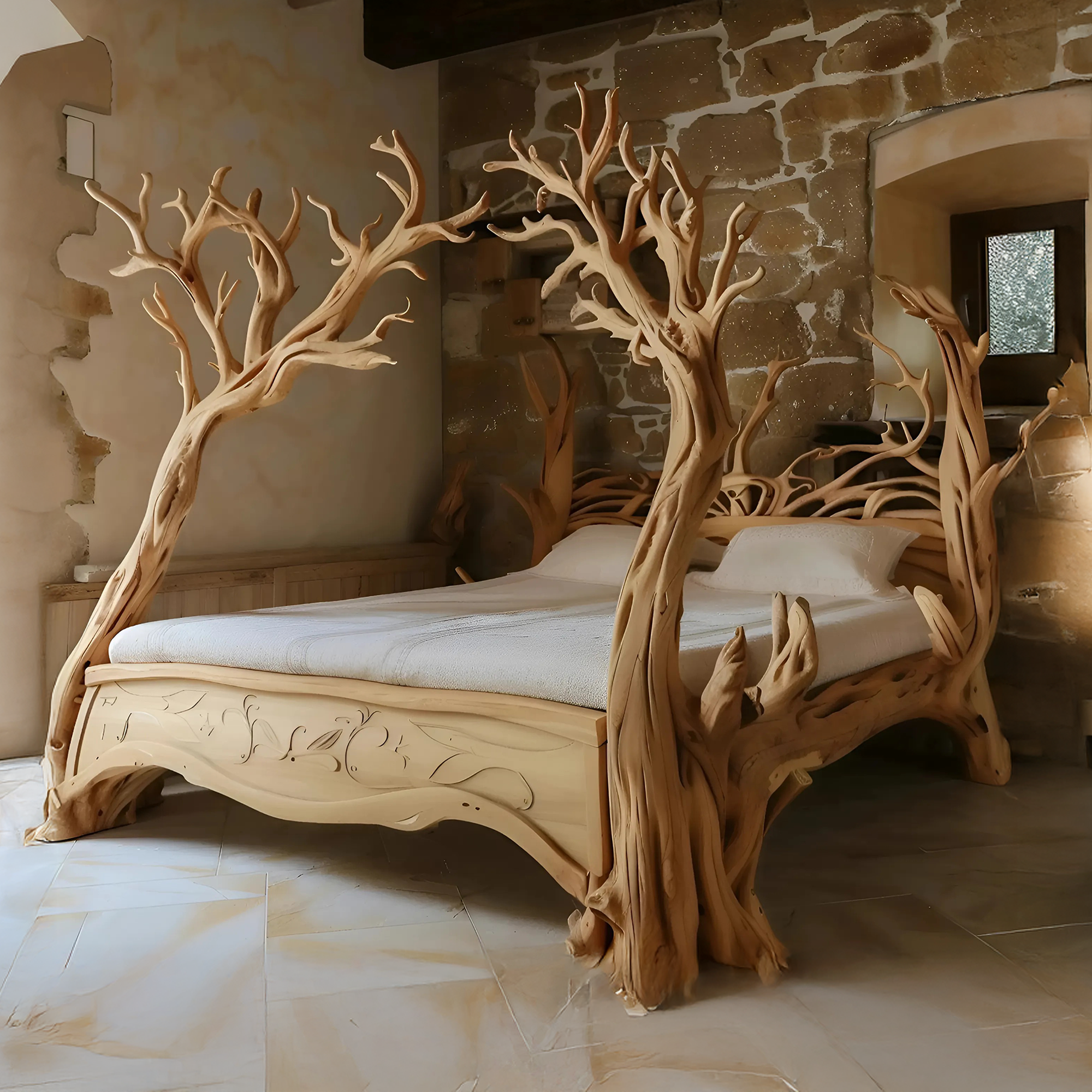 Rustic Bed Frame Queen Reclaimed Wood Furniture Handmade Decor Bedroom Her Gift SINLWB007