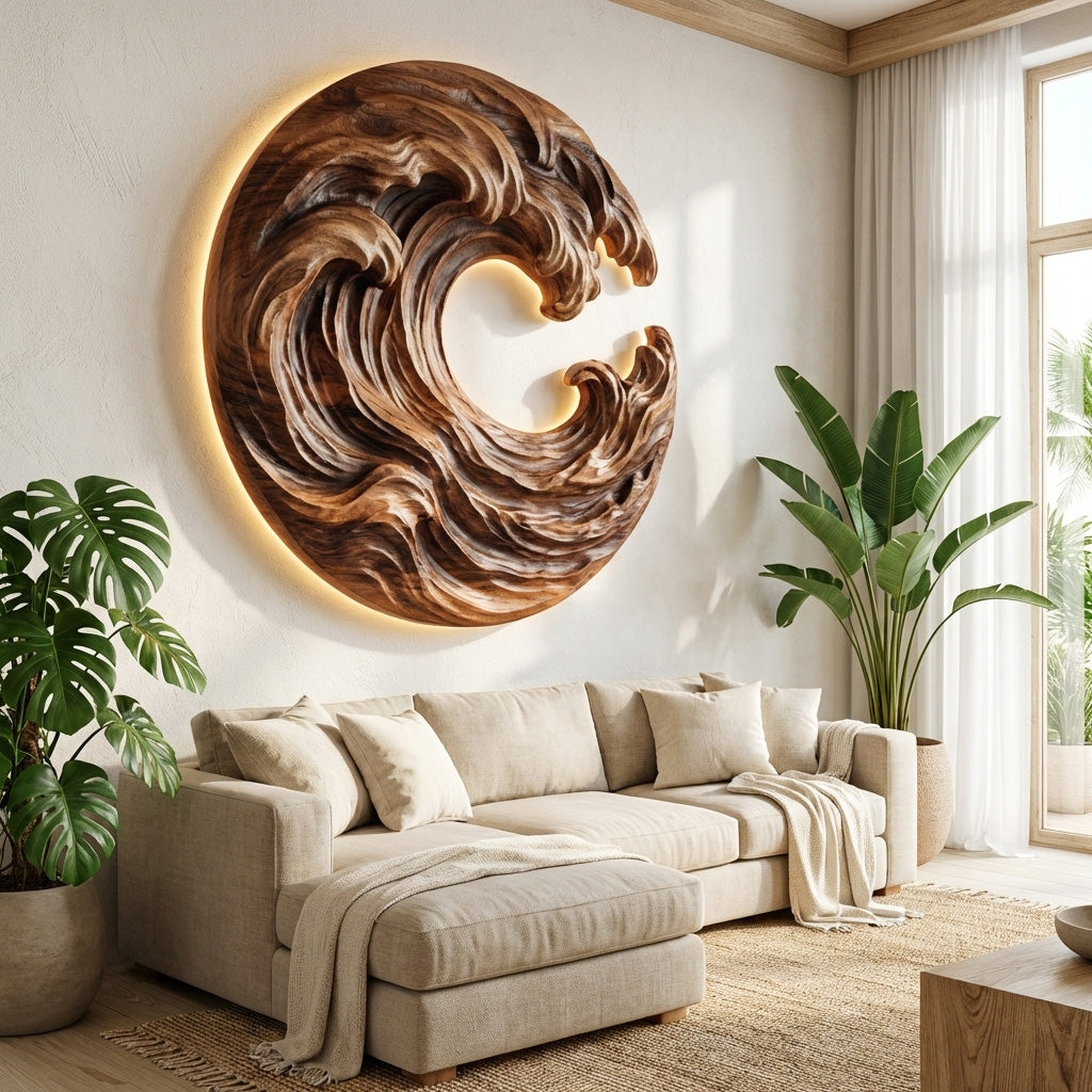 Organic Wooden Wave Wall Art For Wall Decor RTTHHNWA167