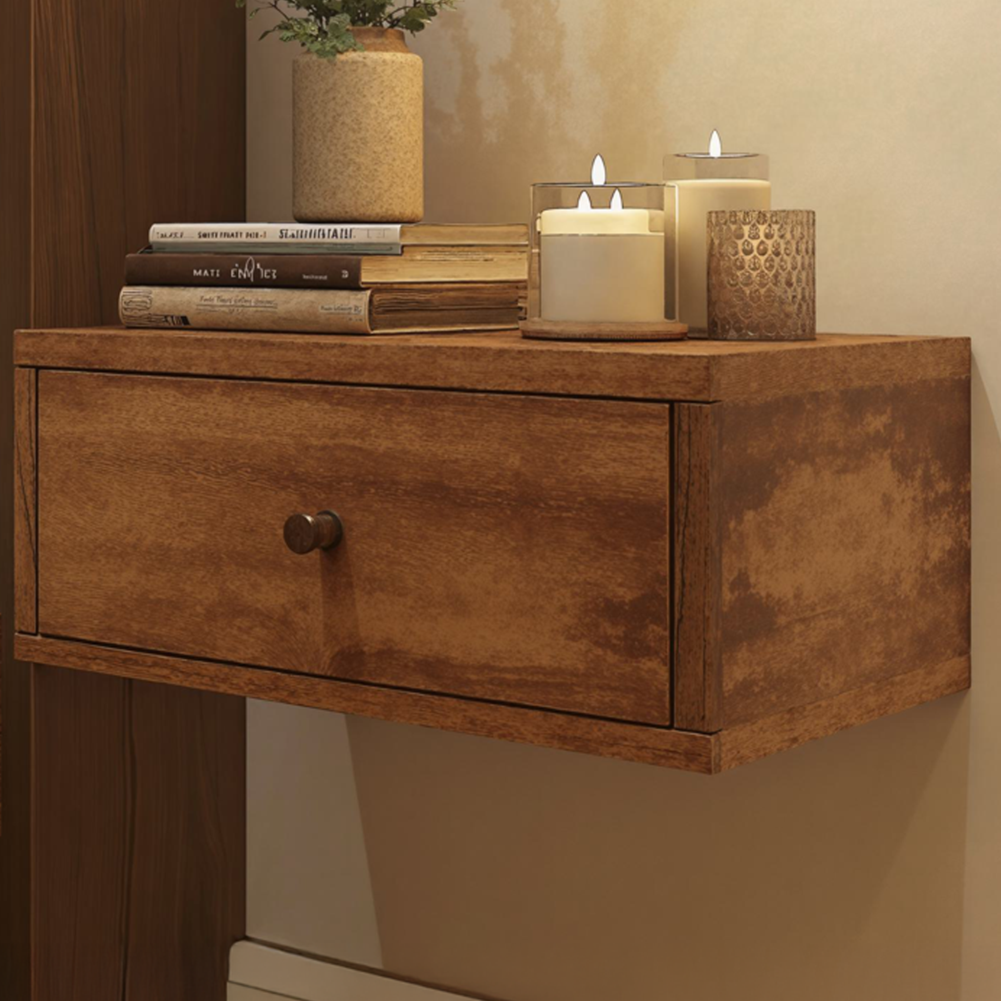 Minimalist Modern Wooden Nightstand With Drawer SILDTNS002