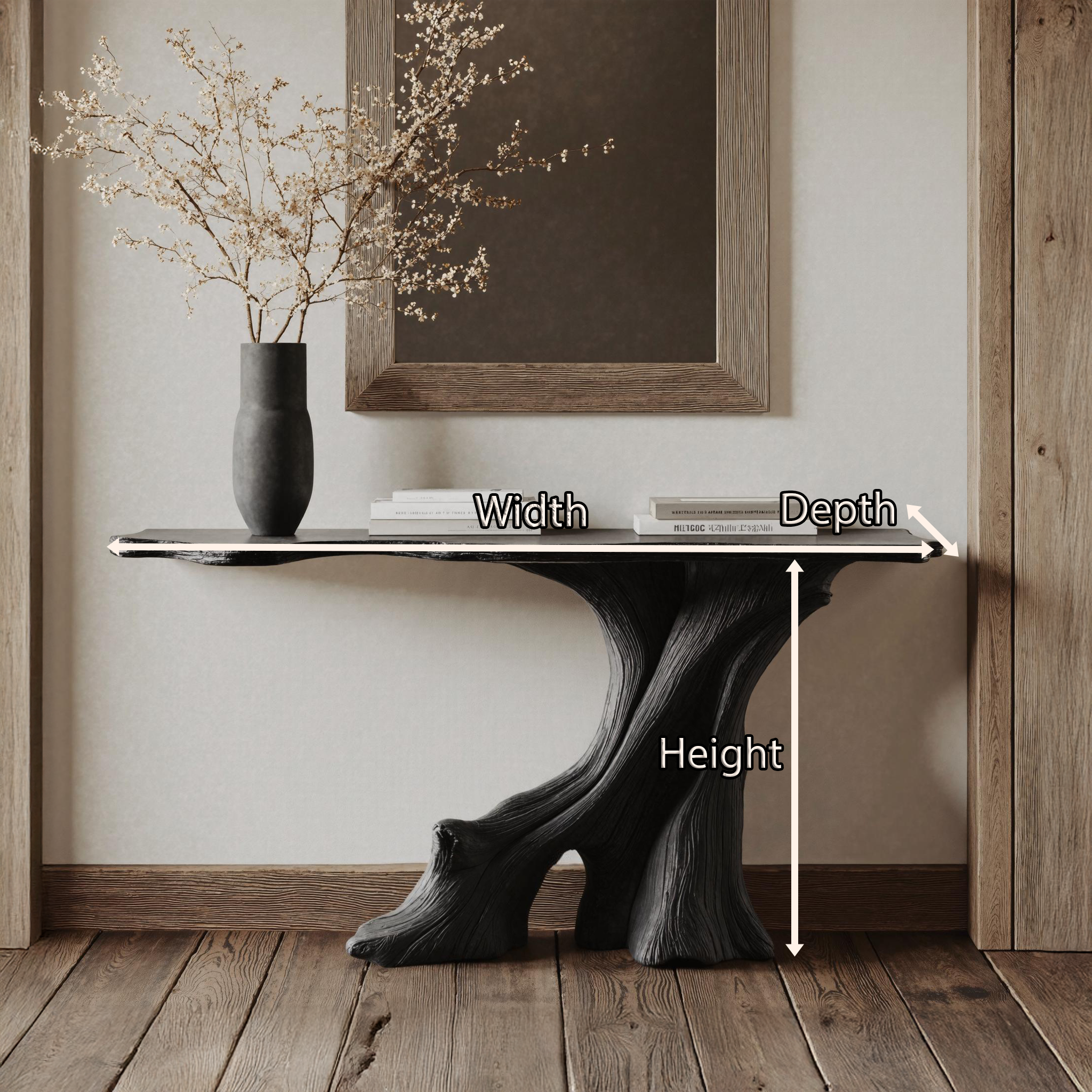 Modern Black Wood Console Table For Living Room Decor SILDTCS160