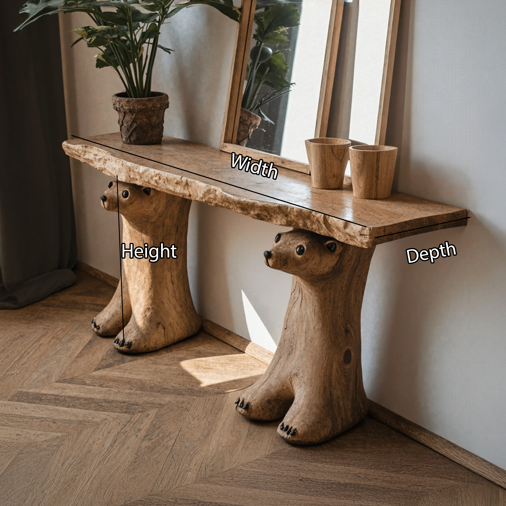 Rustic Hallway Console Table Decorative SILDTCS055