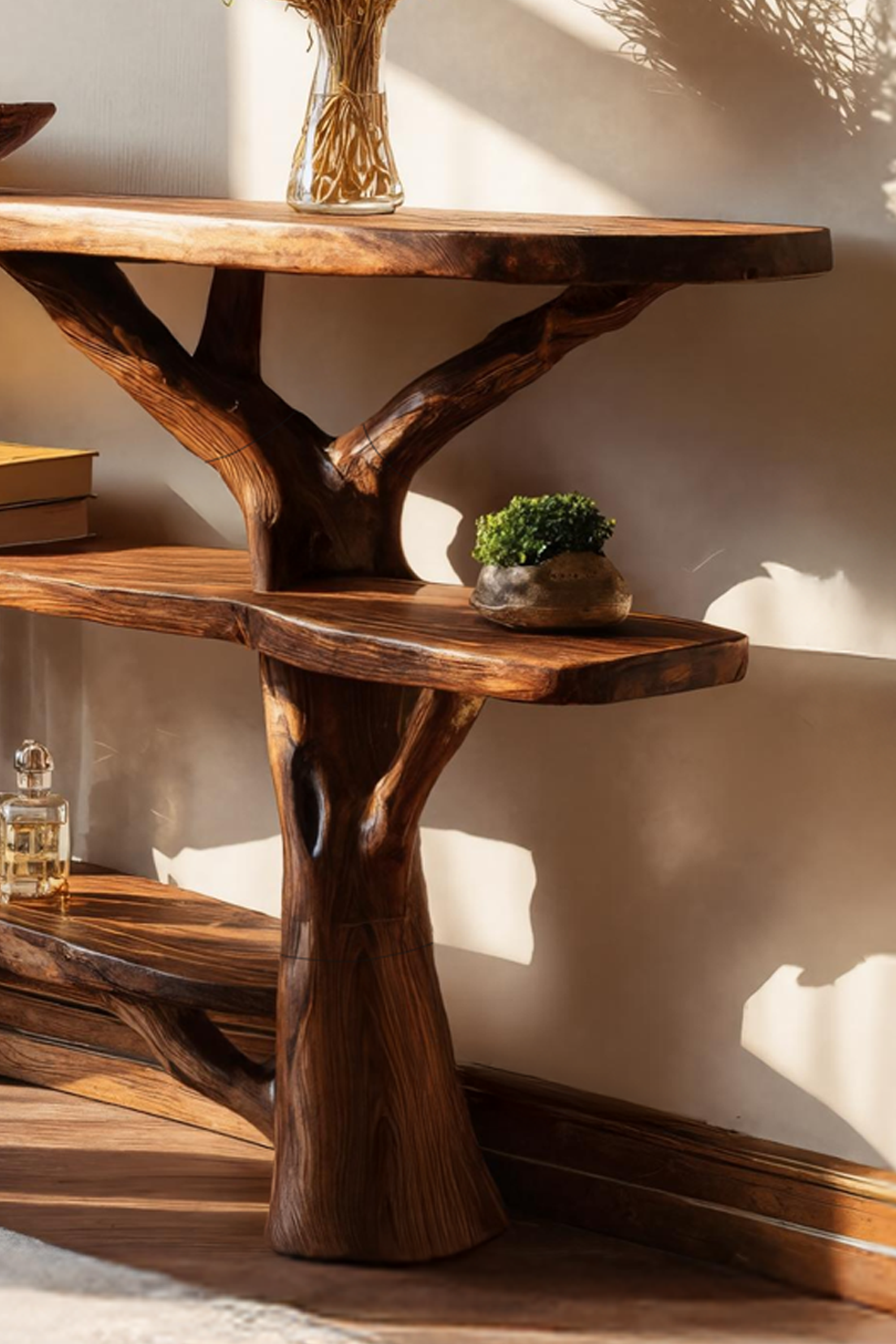 Handcrafted Live Edge Entryway Table For Bedroom Furniture Decoration SILDTTNCS064