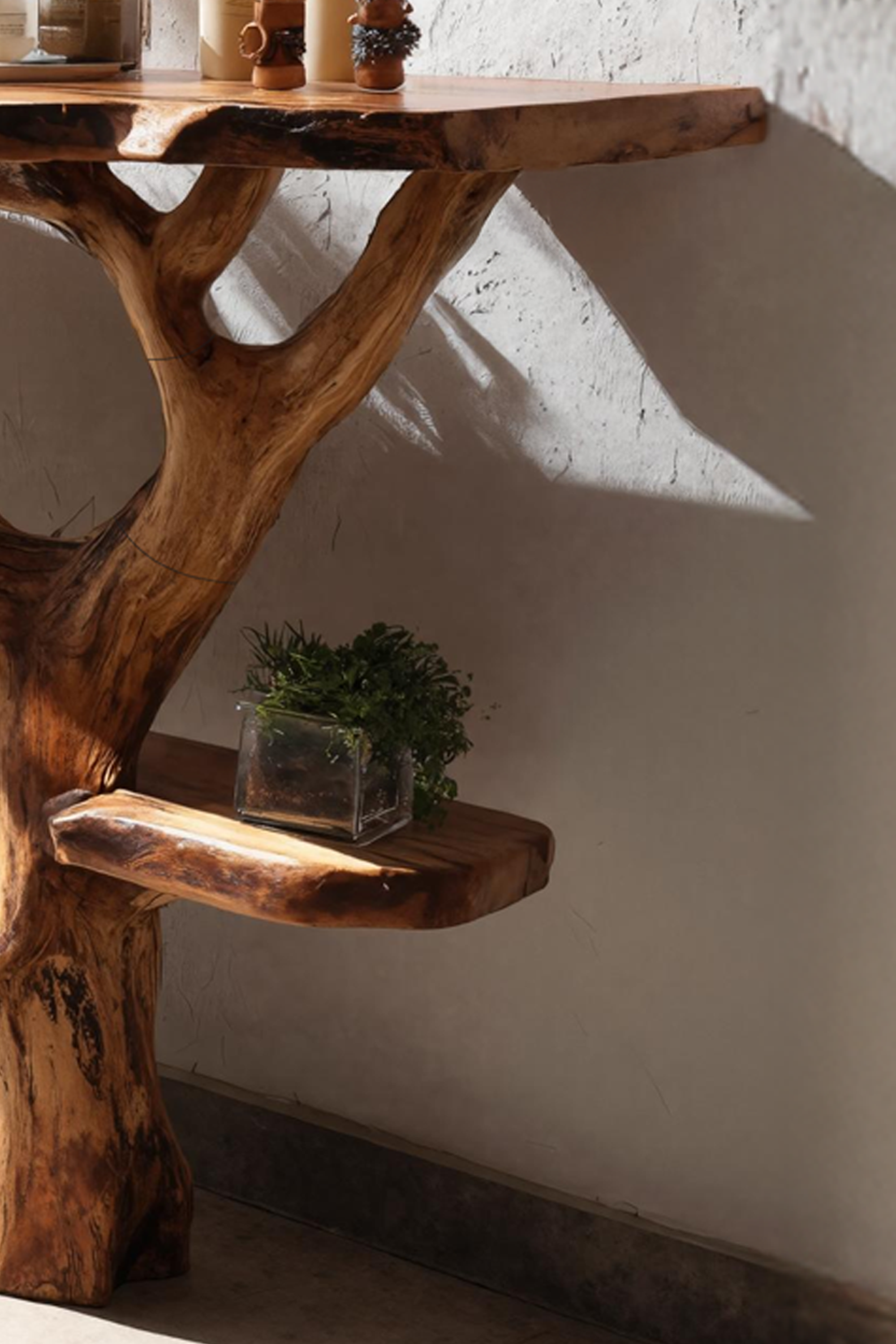 Handcrafted Wooden Live Edge Console Table For Stylish Furniture Decor SILDTTNCS052