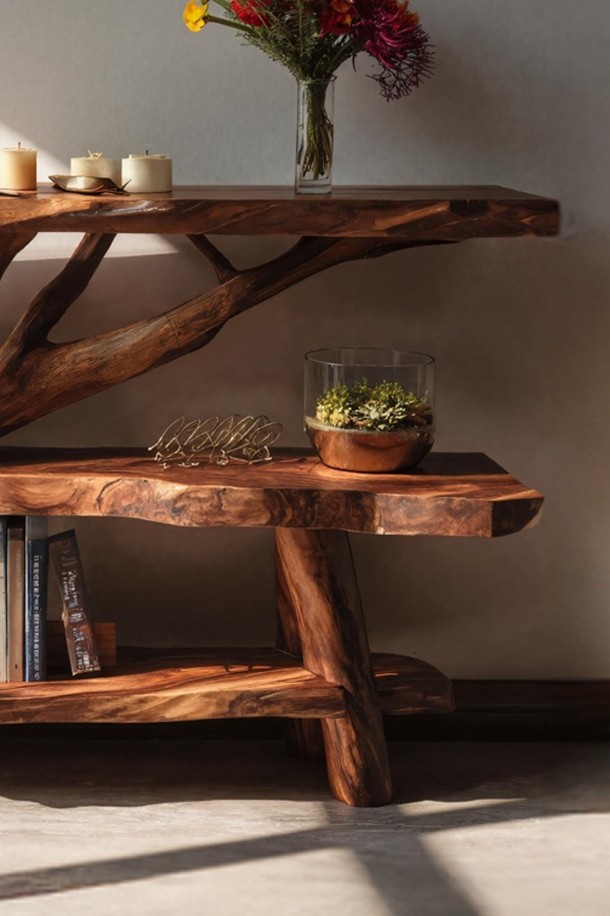 Handcrafted Live Edge Entryway Table For Bedroom Country Home Decoration SILDTTNCS049