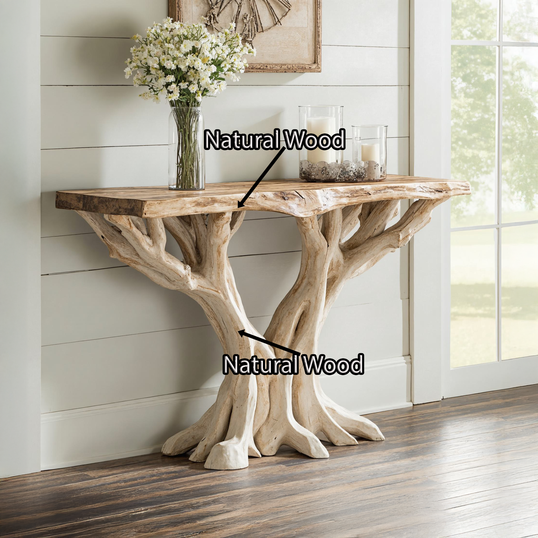 Rustic Farmhouse Wood Console Table For Entryway Organization SILDTCS157