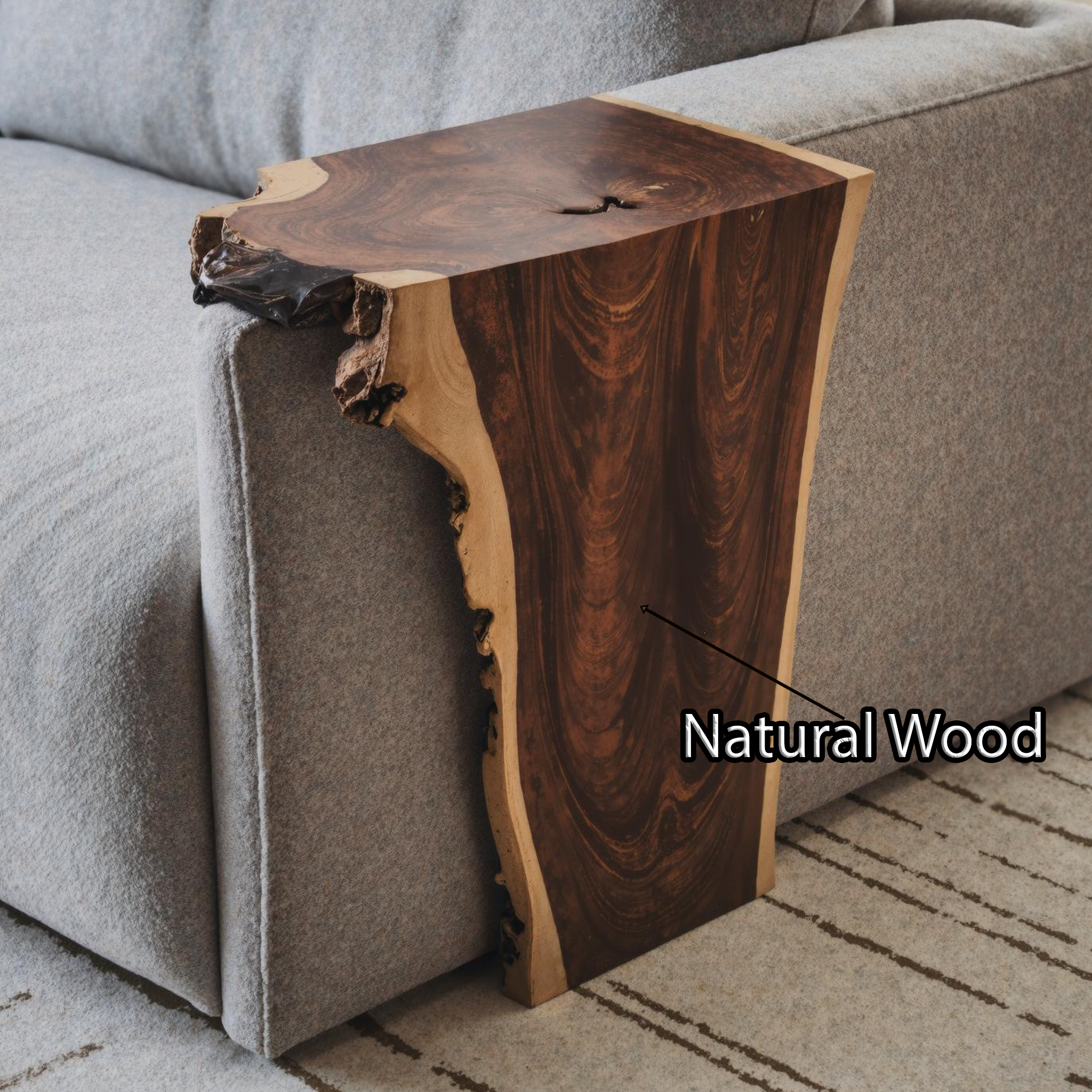Solid Wood Armrest Table For Sofa With Handcrafted Design SILDTAR006