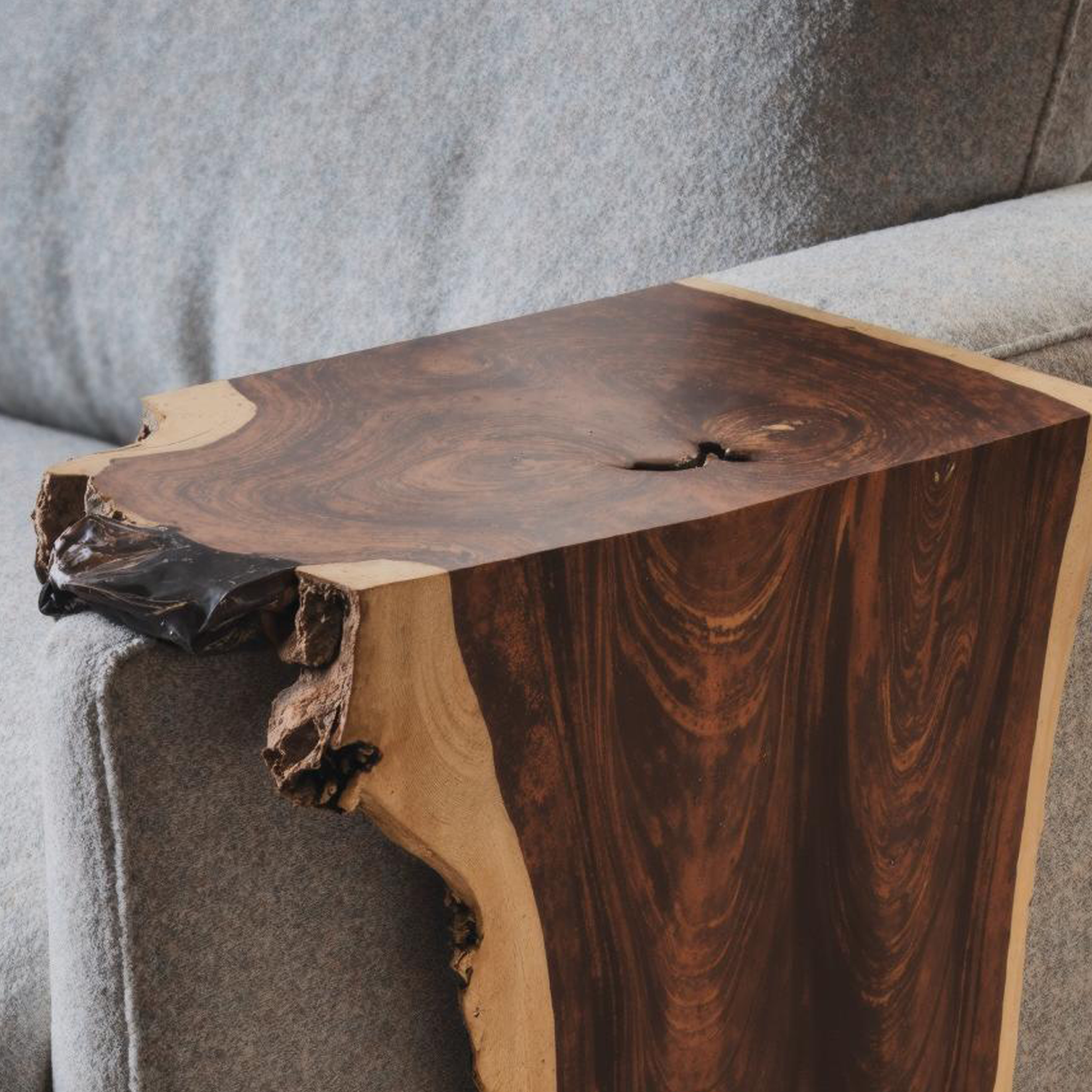 Solid Wood Armrest Table For Sofa With Handcrafted Design SILDTAR006