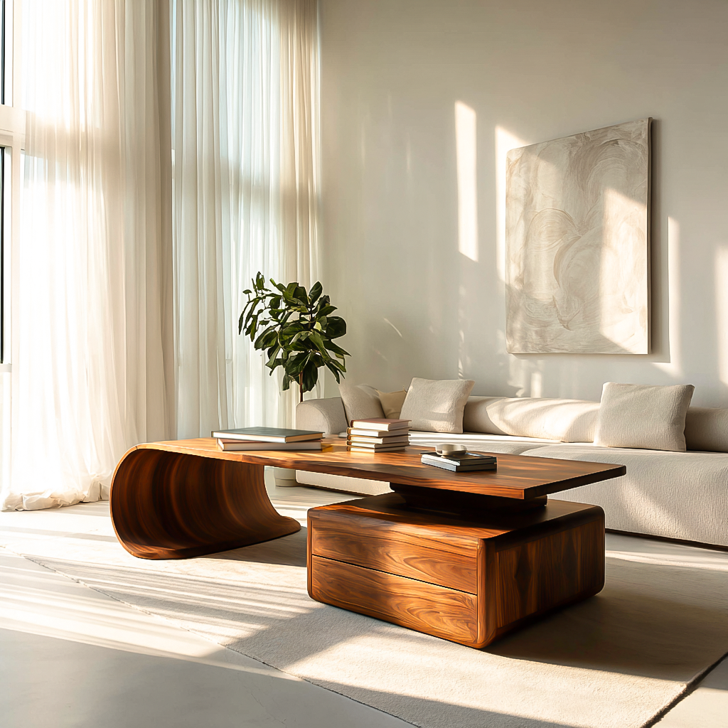 Minimalist Coffee Table With Drawer For Living Decor RTTHTTCF048