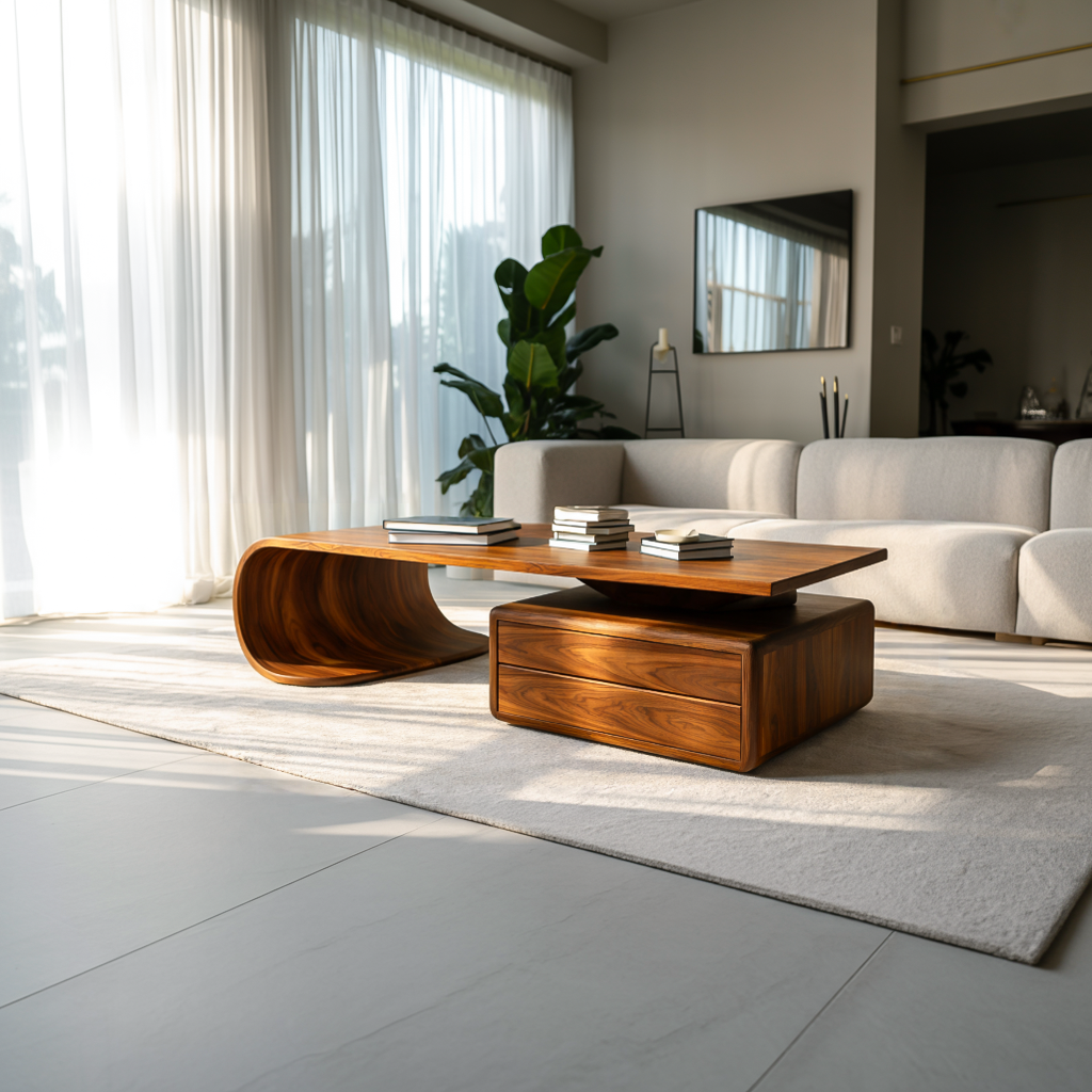 Minimalist Coffee Table With Drawer For Living Decor RTTHTTCF048