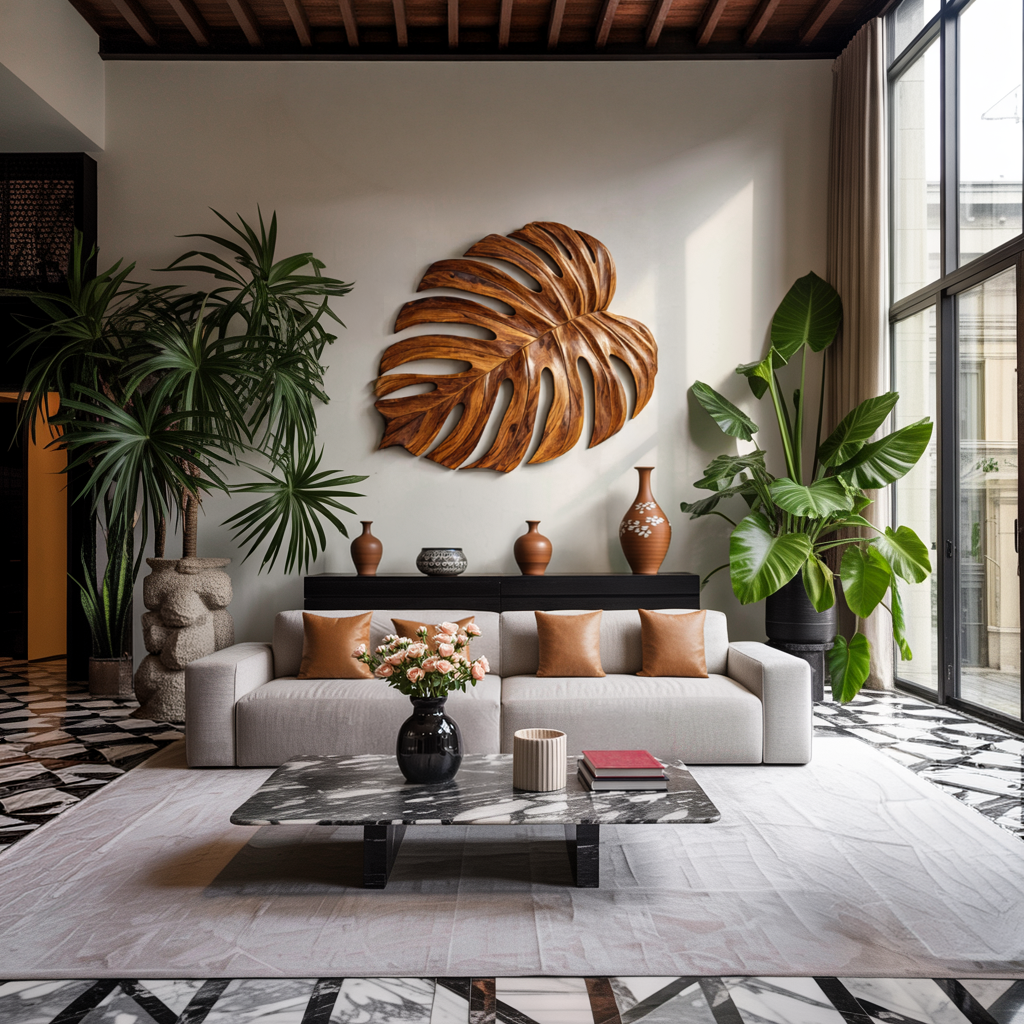 Artistic Wooden Leaf Wall Art For Living Room RTTHTTWA098