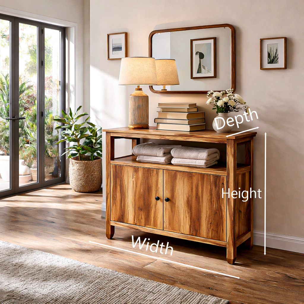 Contemporary Wooden Sideboard For Japandi Interior RTTHTTSD048