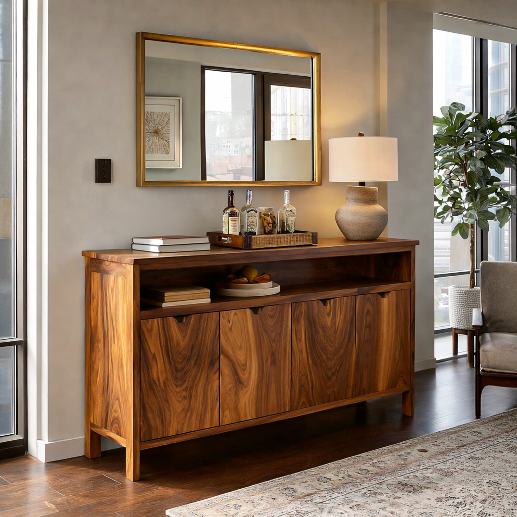 Modern Sideboard With Open Upper Shelf For Home Decor RTTHTTSD049