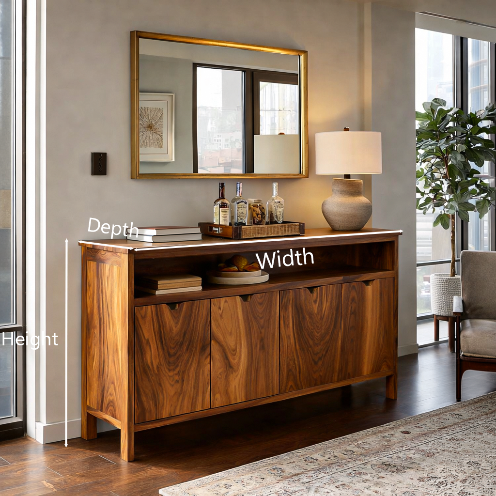 Modern Sideboard With Open Upper Shelf For Home Decor RTTHTTSD049