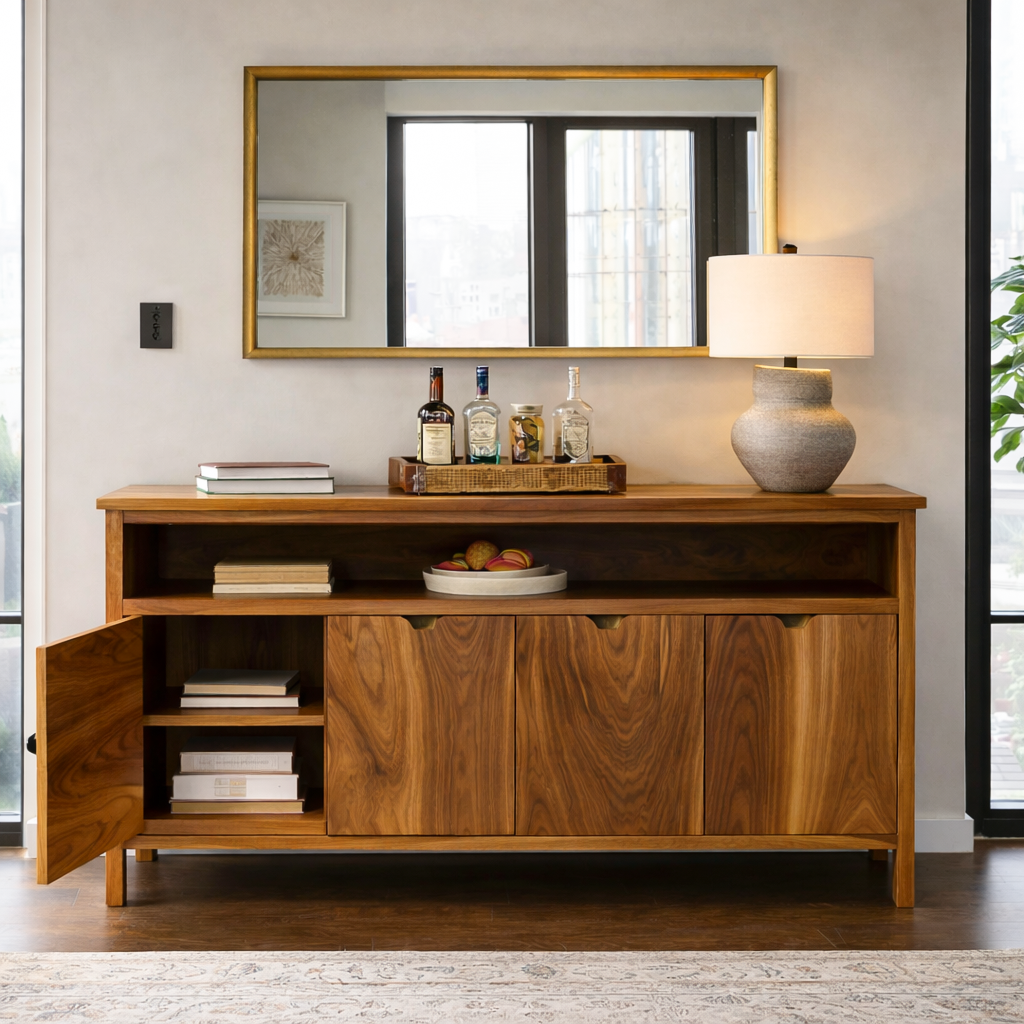 Modern Sideboard With Open Upper Shelf For Home Decor RTTHTTSD049