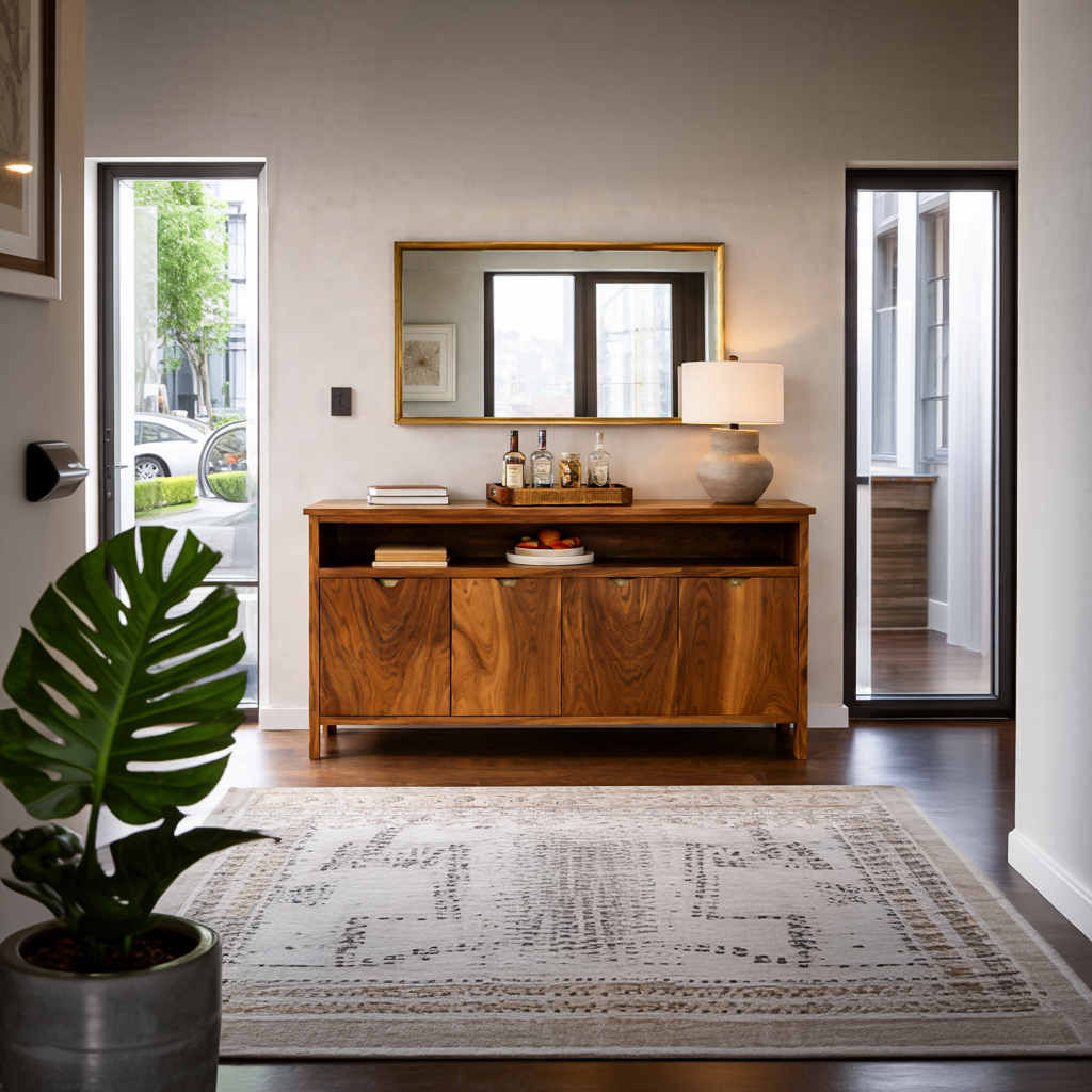 Modern Sideboard With Open Upper Shelf For Home Decor RTTHTTSD049