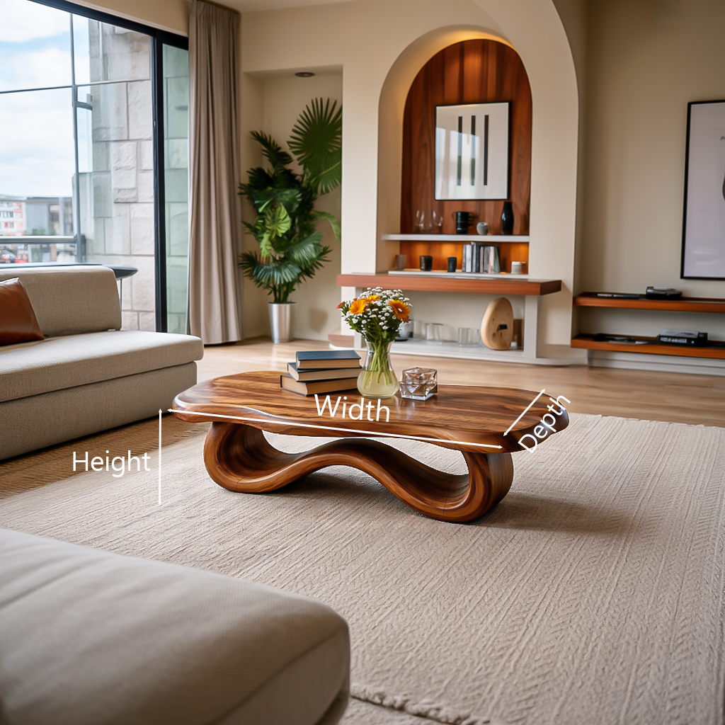 Organic Sculptural Wooden Coffee Table For Living Room RTTHTTCF042