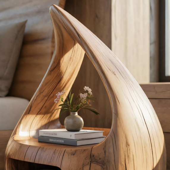 Artistic Teardrop Nightstand With Organic Design For Modern Bedroom SITHTTNS006