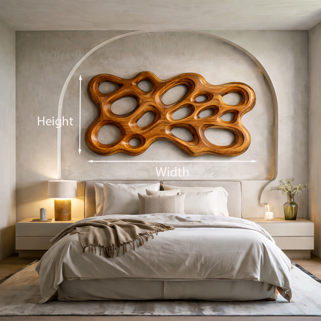 Contemporary Wooden Wall Art With Cutout Sculpture For Bedroom RTTHTTWA101