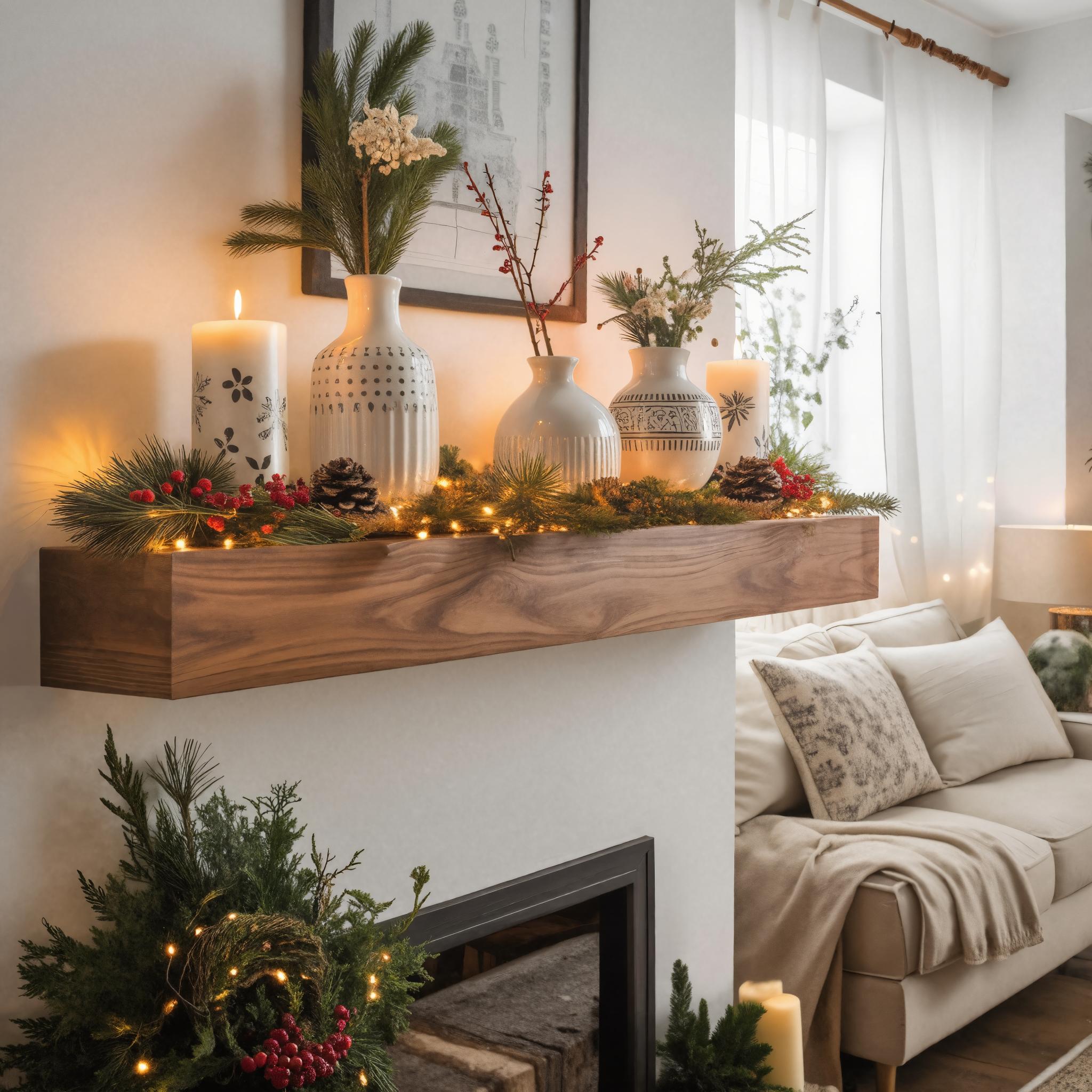 Rustic Fireplace Mantel Shelf For Living Room Or Holiday SITHHNFS010
