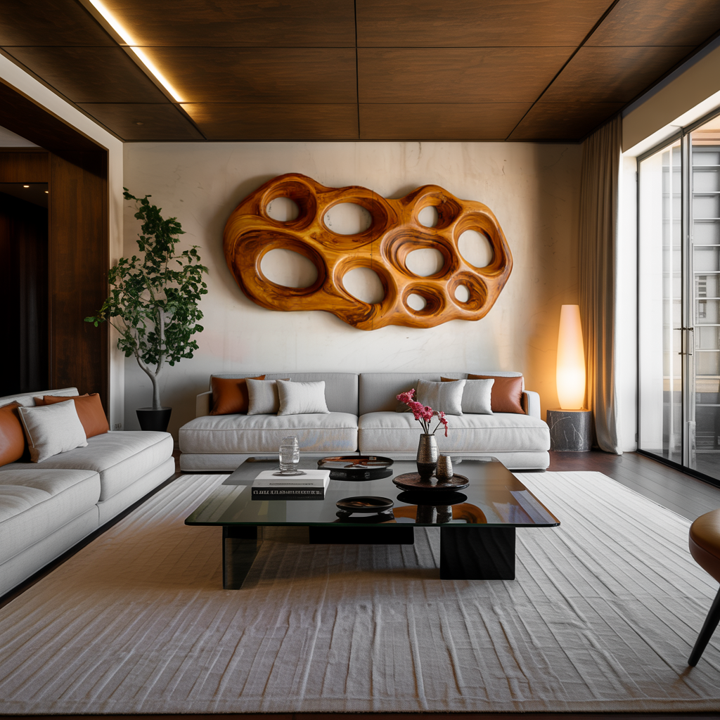 Modern Wooden Wall Art Hollow Form For Contemporary Space RTTHTTWA105
