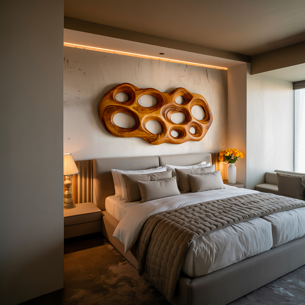 Modern Wooden Wall Art Hollow Form For Contemporary Space RTTHTTWA105