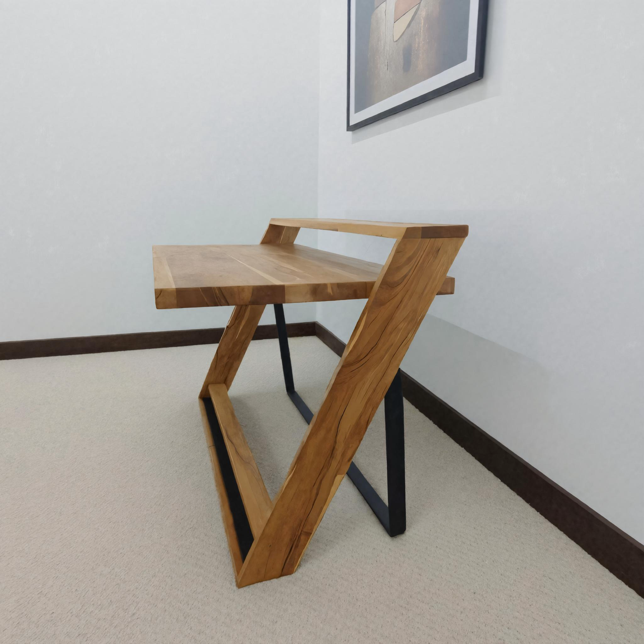 Modern Sculptural Wood Desk With Z Frame For Home Office Or Studio SITHHNDE020