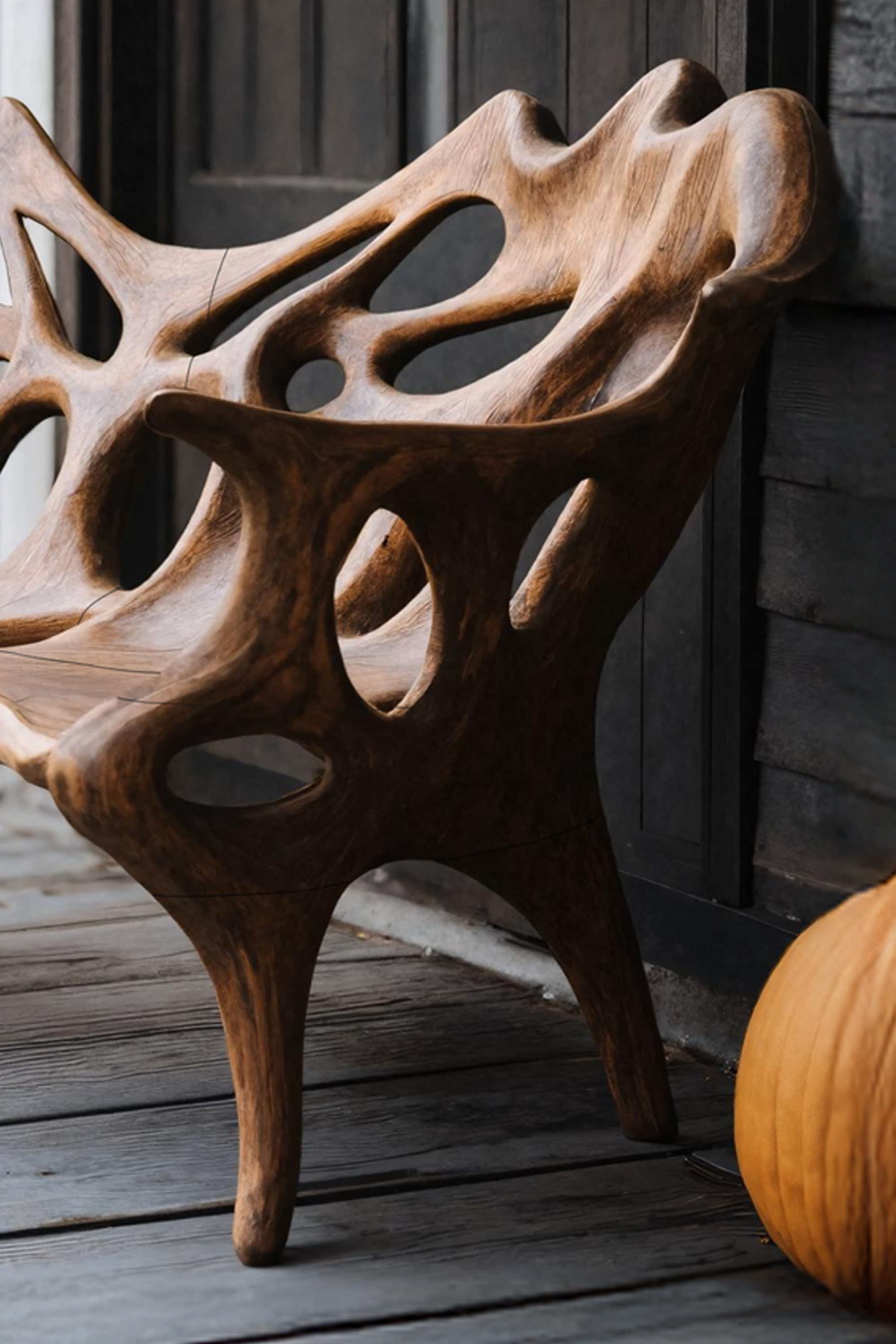Handcrafted Solid Wood Halloween Bench For Outdoor Party Decor SILDTTNHOB007