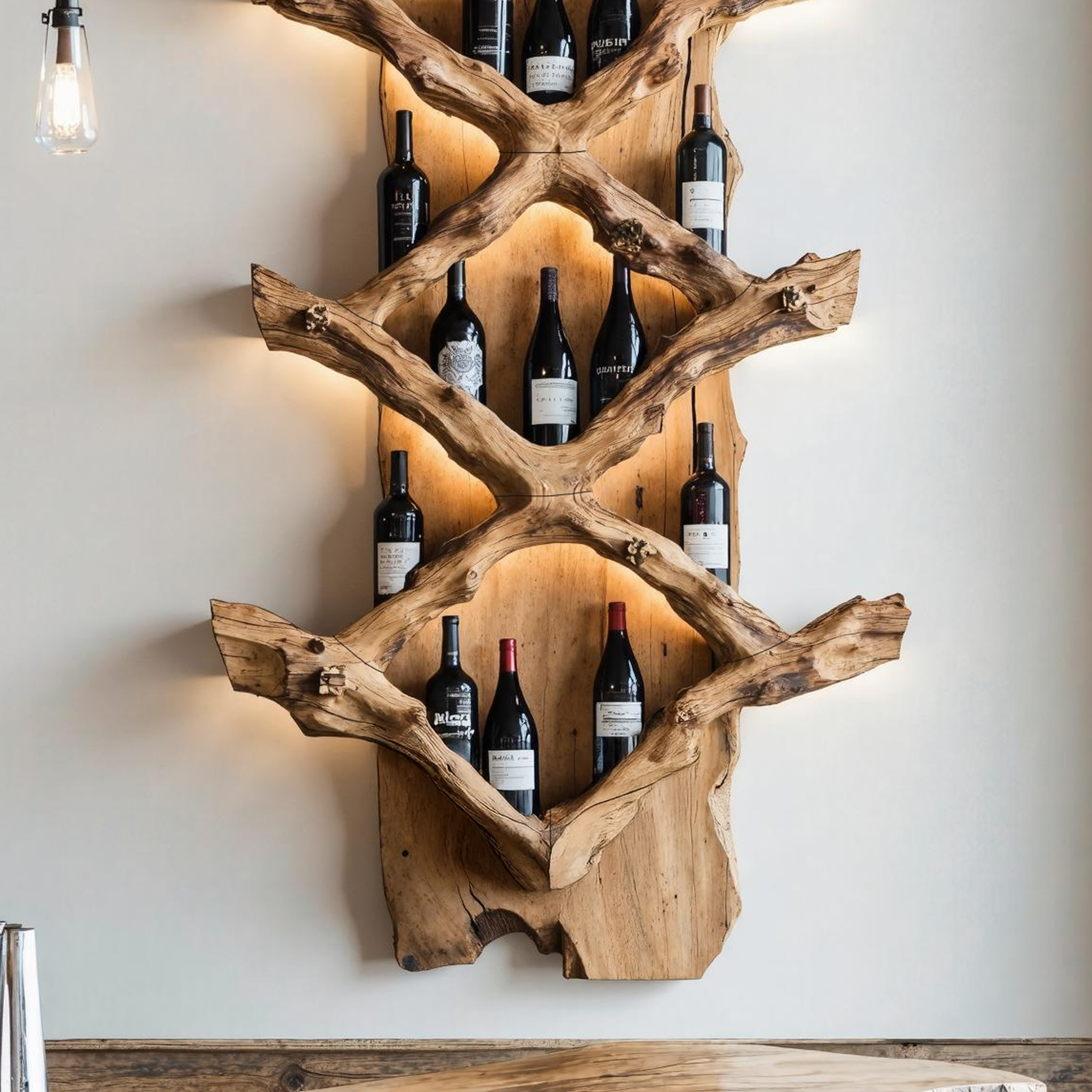 Rustic Wine Holder For Furniture Country Bar Vibe SILDTTRWH030
