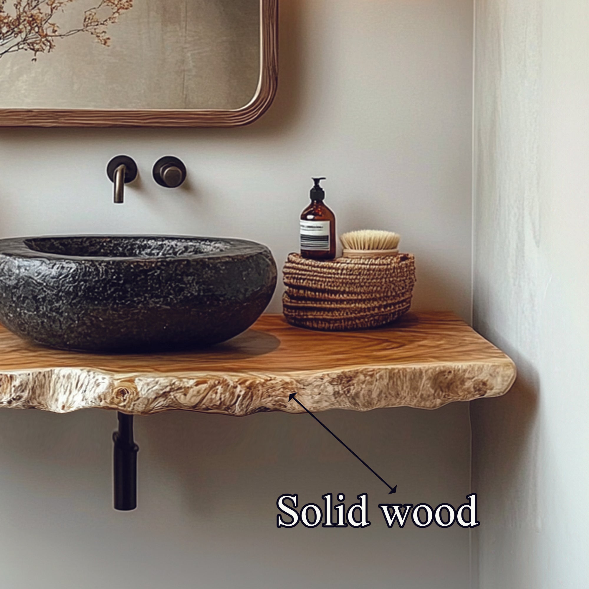 Rustic Farmhouse Shelf Table Custom Kitchen Decor SINLBRV041