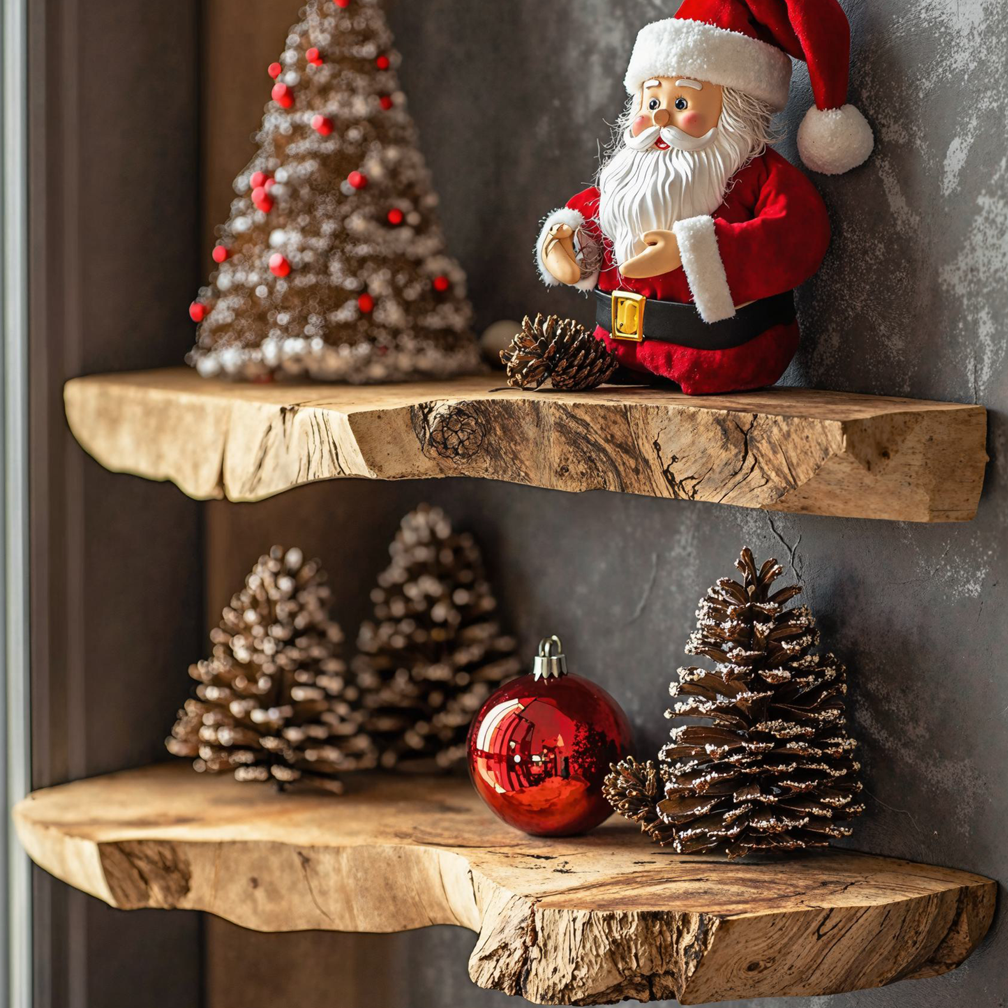 Handcrafted Corner Shelves Xmas Decor SILDTCN025