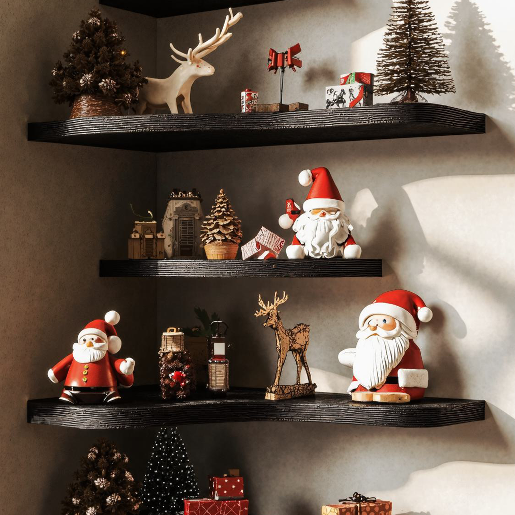 Handcrafted Floating Xmas Corner Shelves SILDTCN028