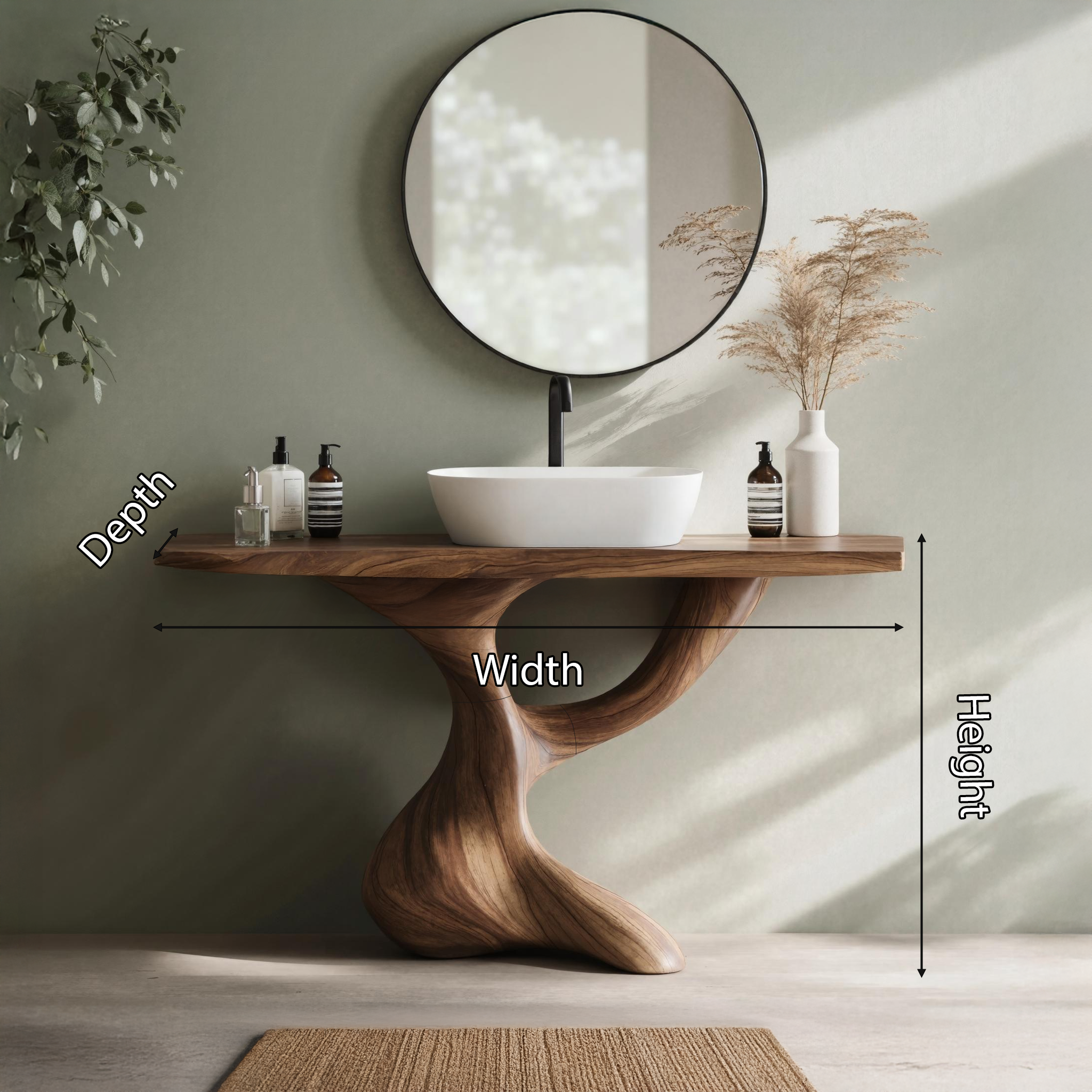 Handcrafted Solid Vanity For Timeless Bathroom Use SILDTTNBRV003
