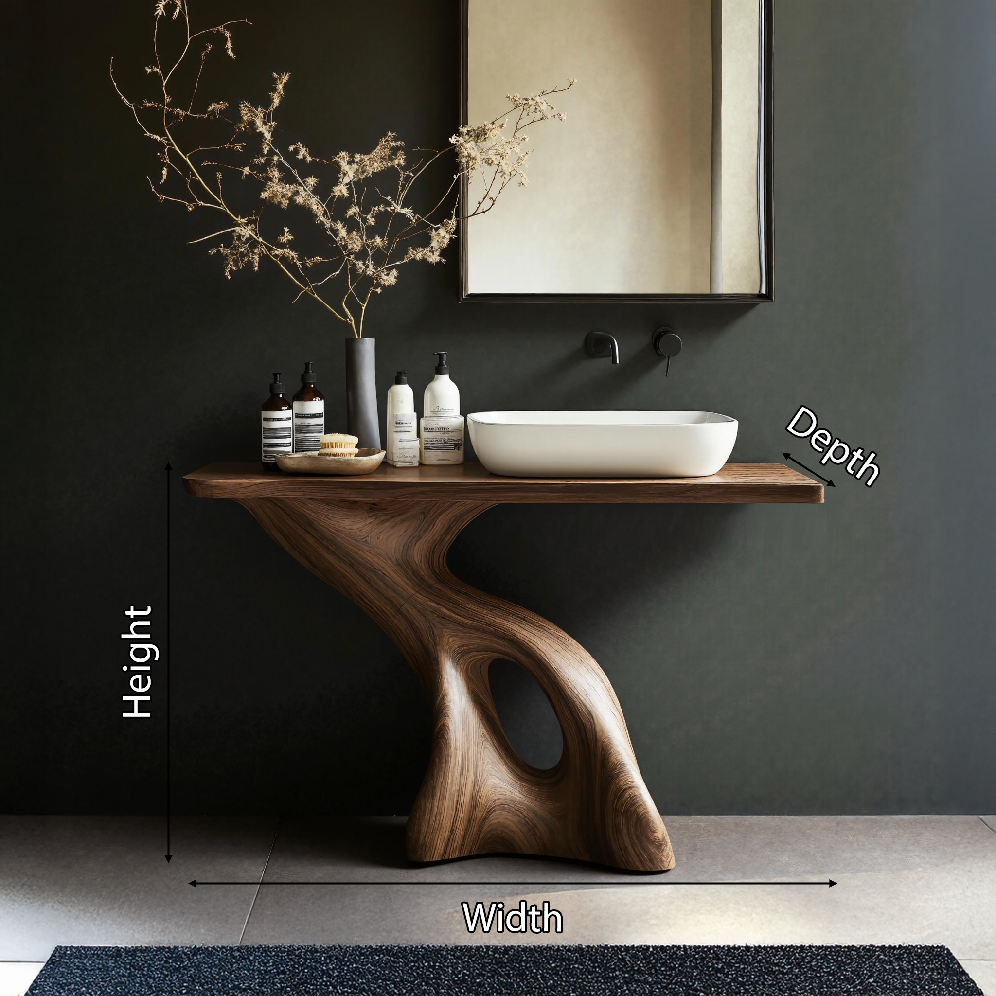 Rustic Solid Vanity For Vintage Bathroom Styling SILDTTNBRV009