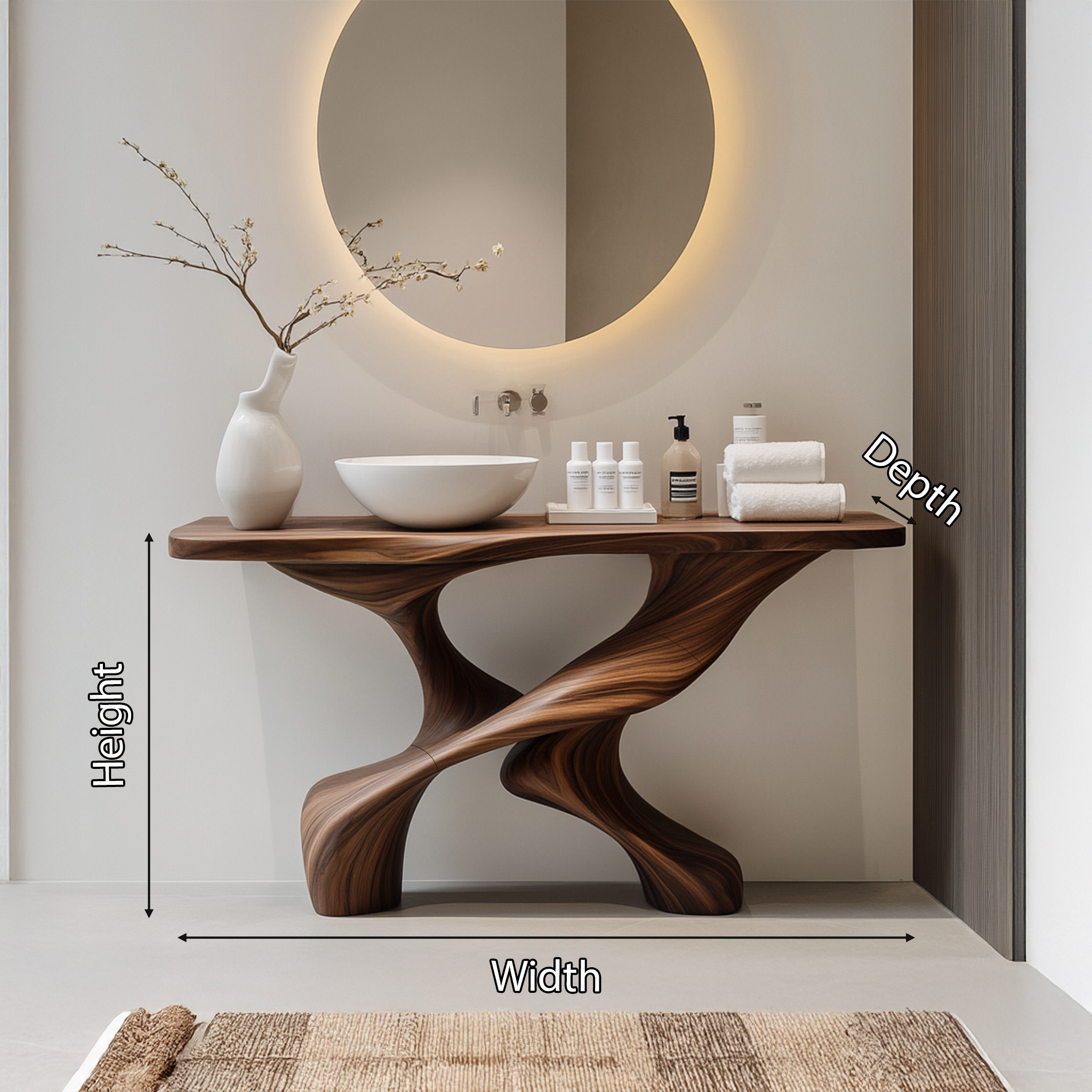 Handcrafted Vanity For Elegant Bathroom Furniture SILDTTNBRV007