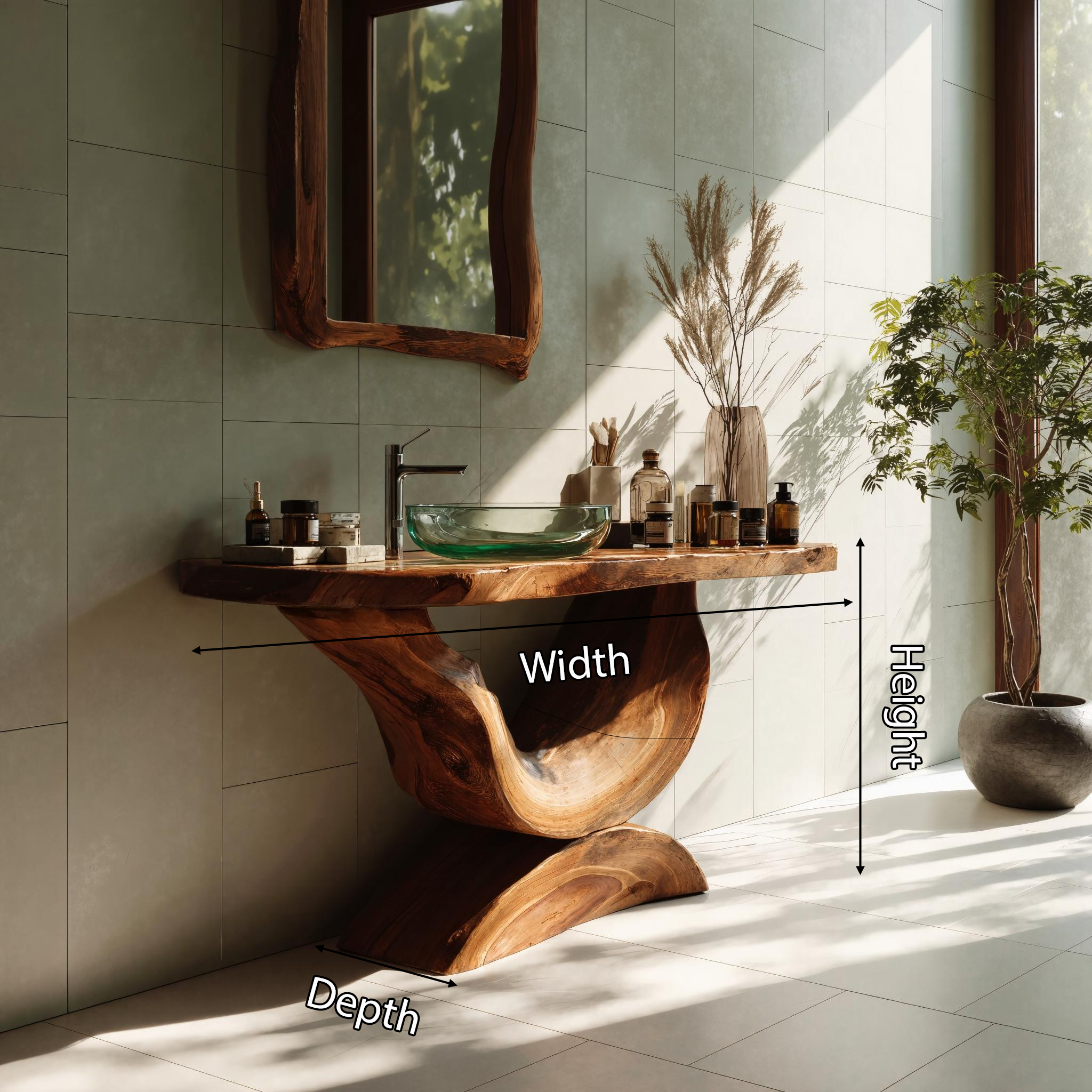Mid Century Solid Wood Vanity For Bathroom Furniture SILDTTNBRV015