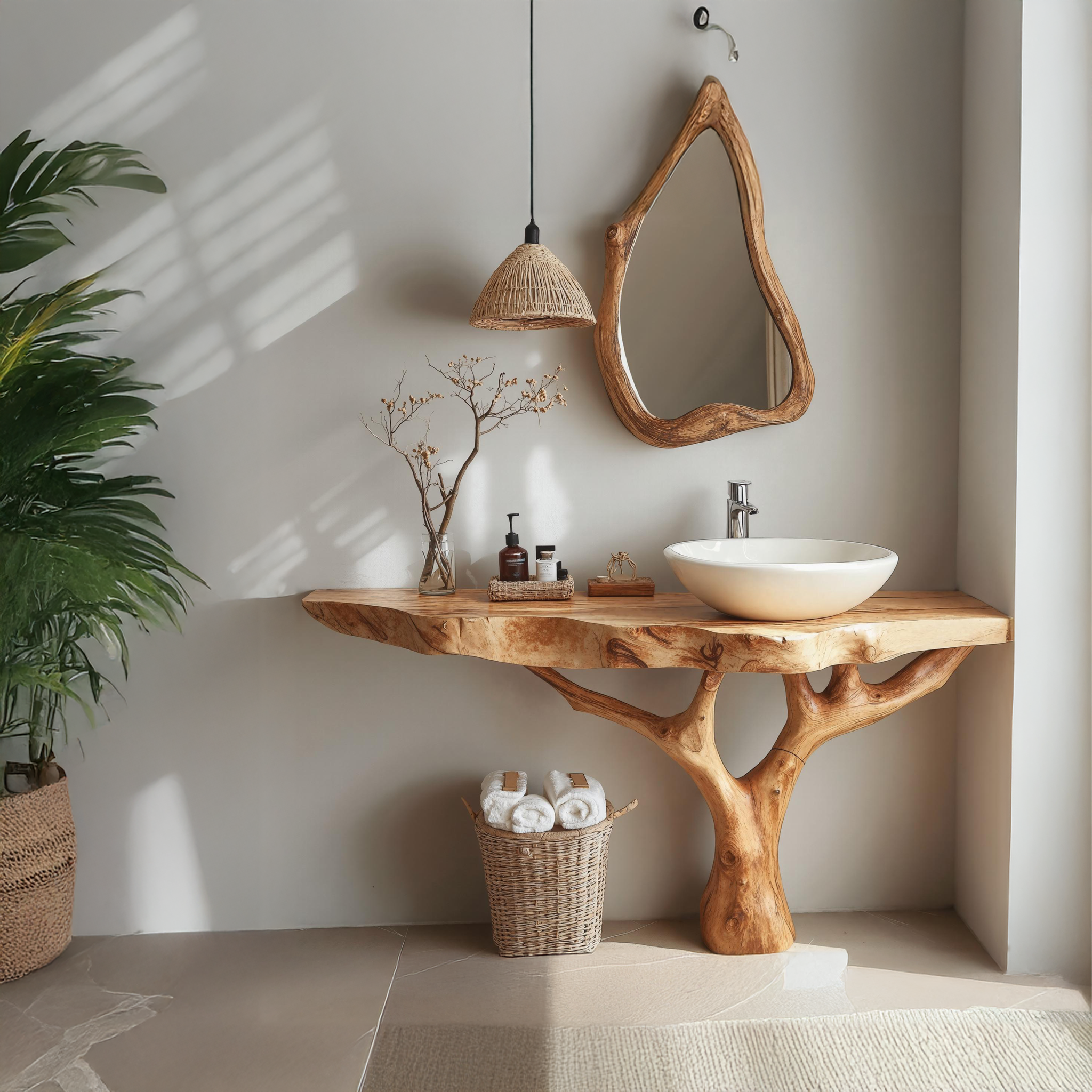 Floating Wood Bathroom Vanity Vessel Sink For Sleek Interiors SILDTBRV157