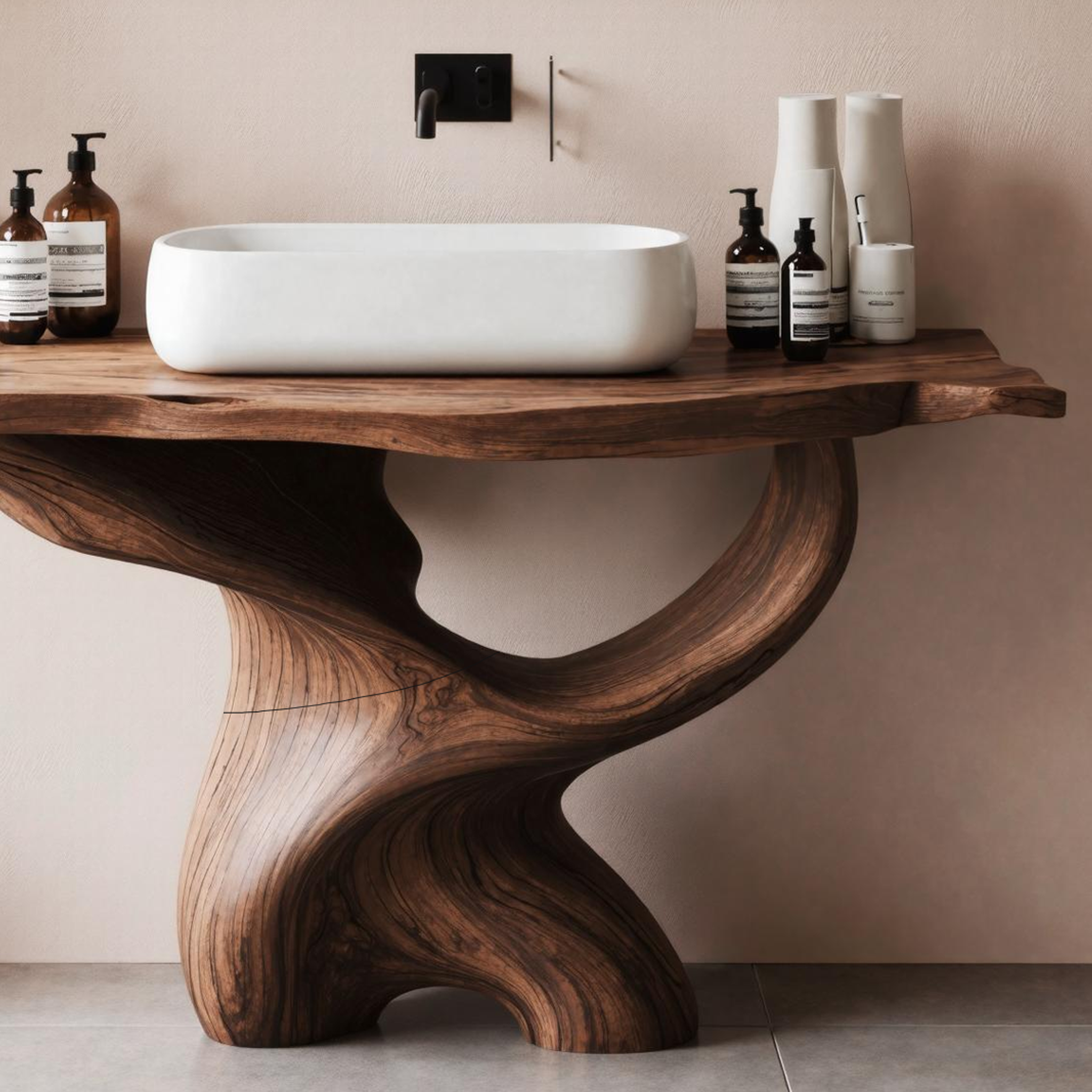 Handcrafted Live Edge Vanity For Luxury Bathroom SILDTTRBRV013