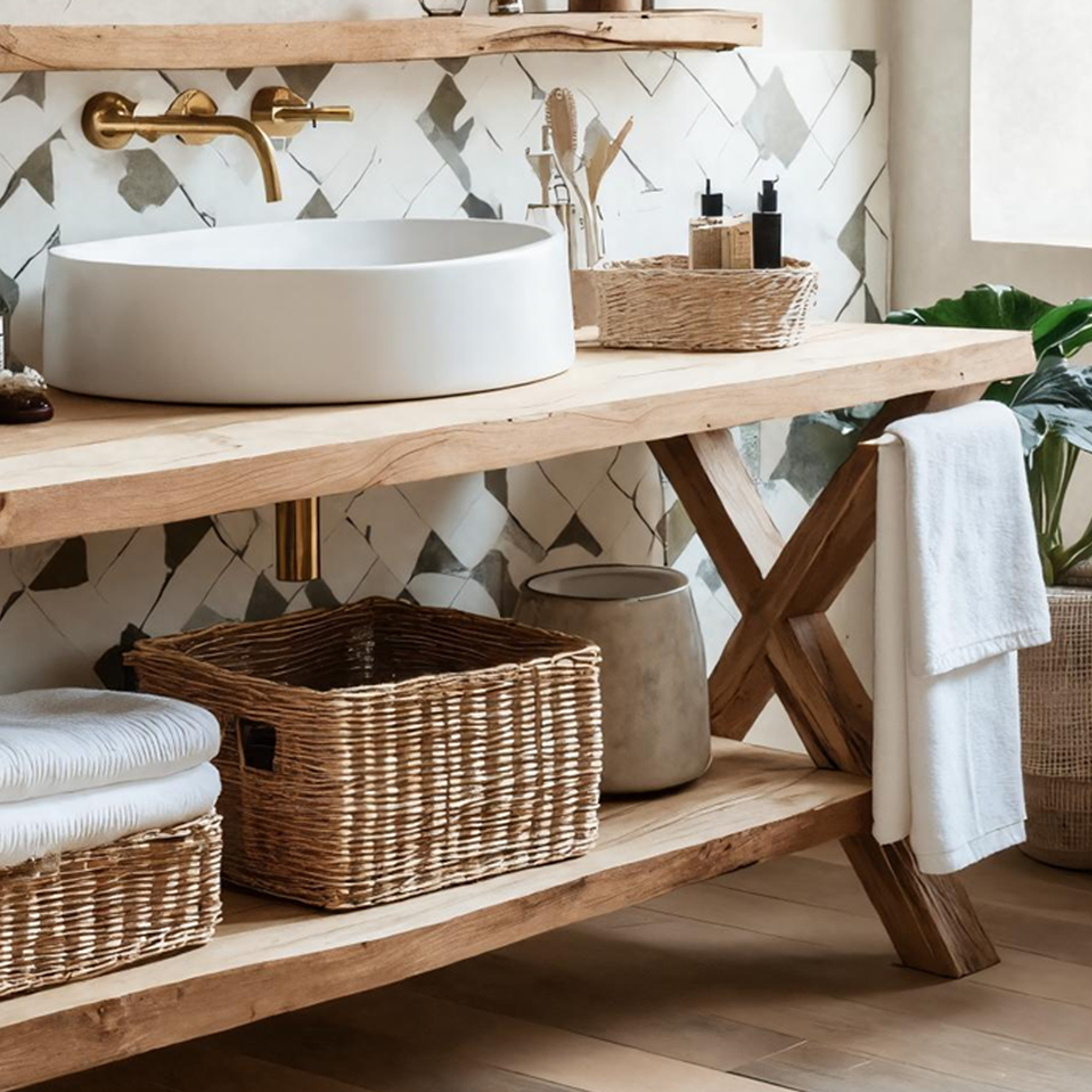 Rustic Wooden Vanity For Natural Bathroom Interiors SILDTTRBRV042